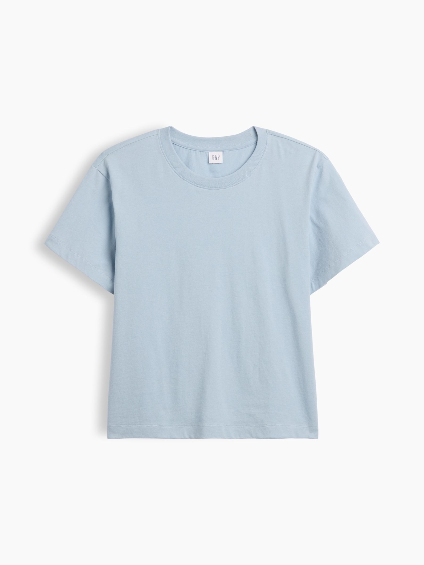Light Blue Boxy Crew Neck T-Shirt - Image 5 of 5