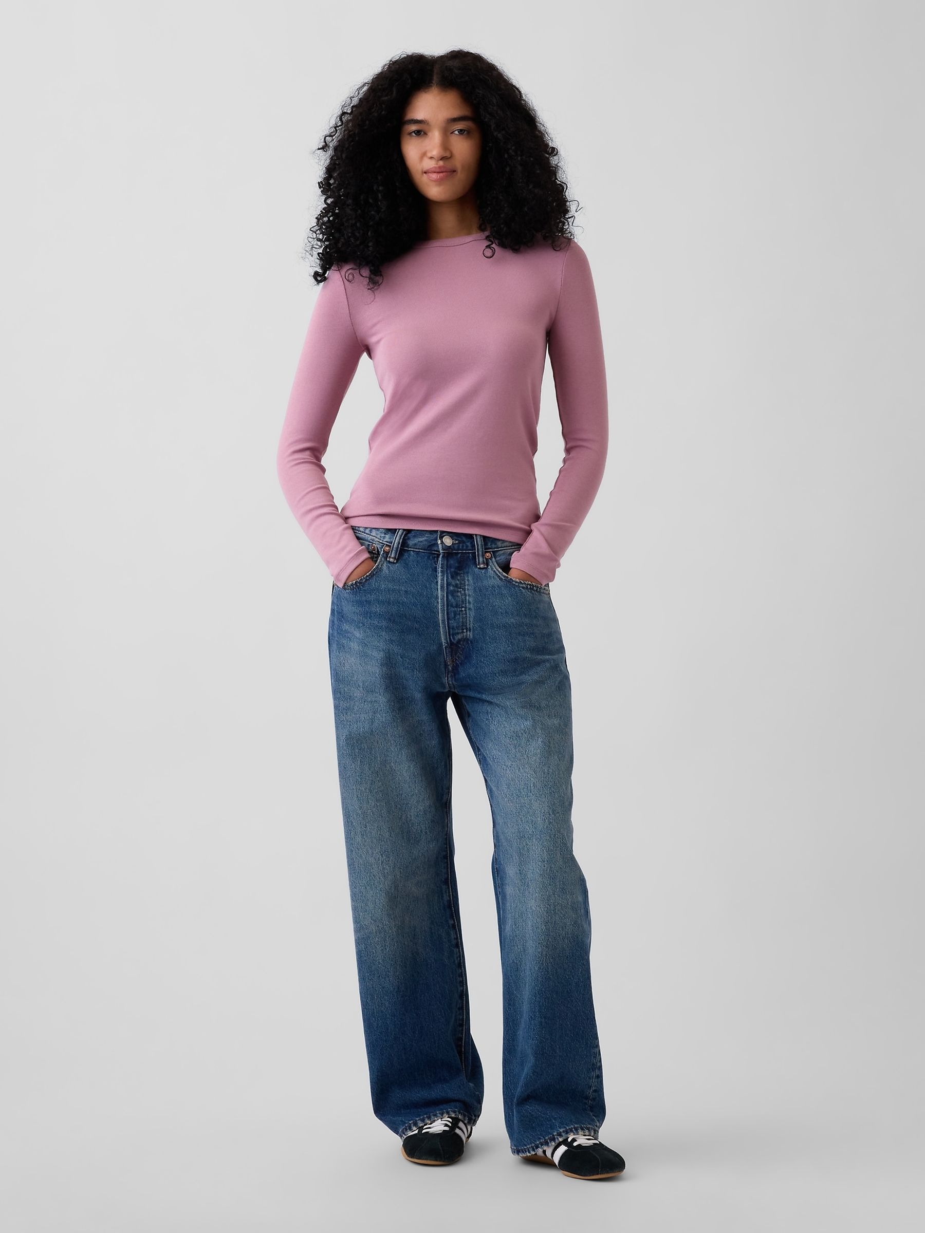 Purple Modern Long Sleeve T-Shirt - Image 3 of 3