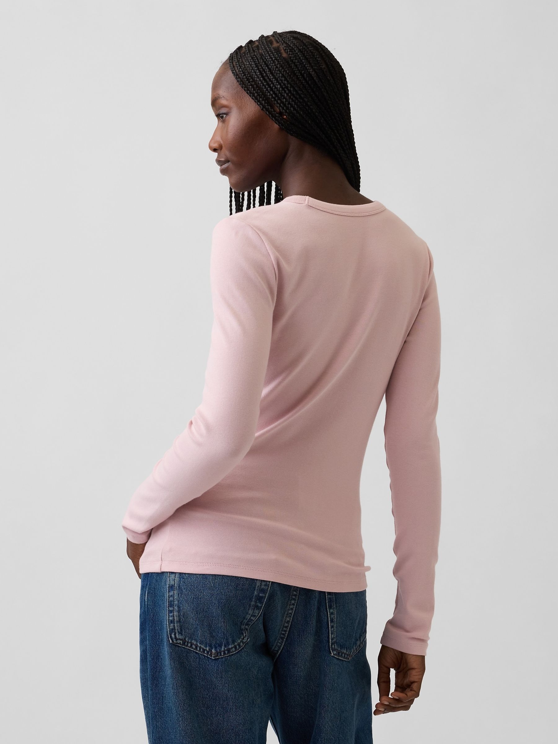 Light Pink Modern Long Sleeve T-Shirt - Image 2 of 4