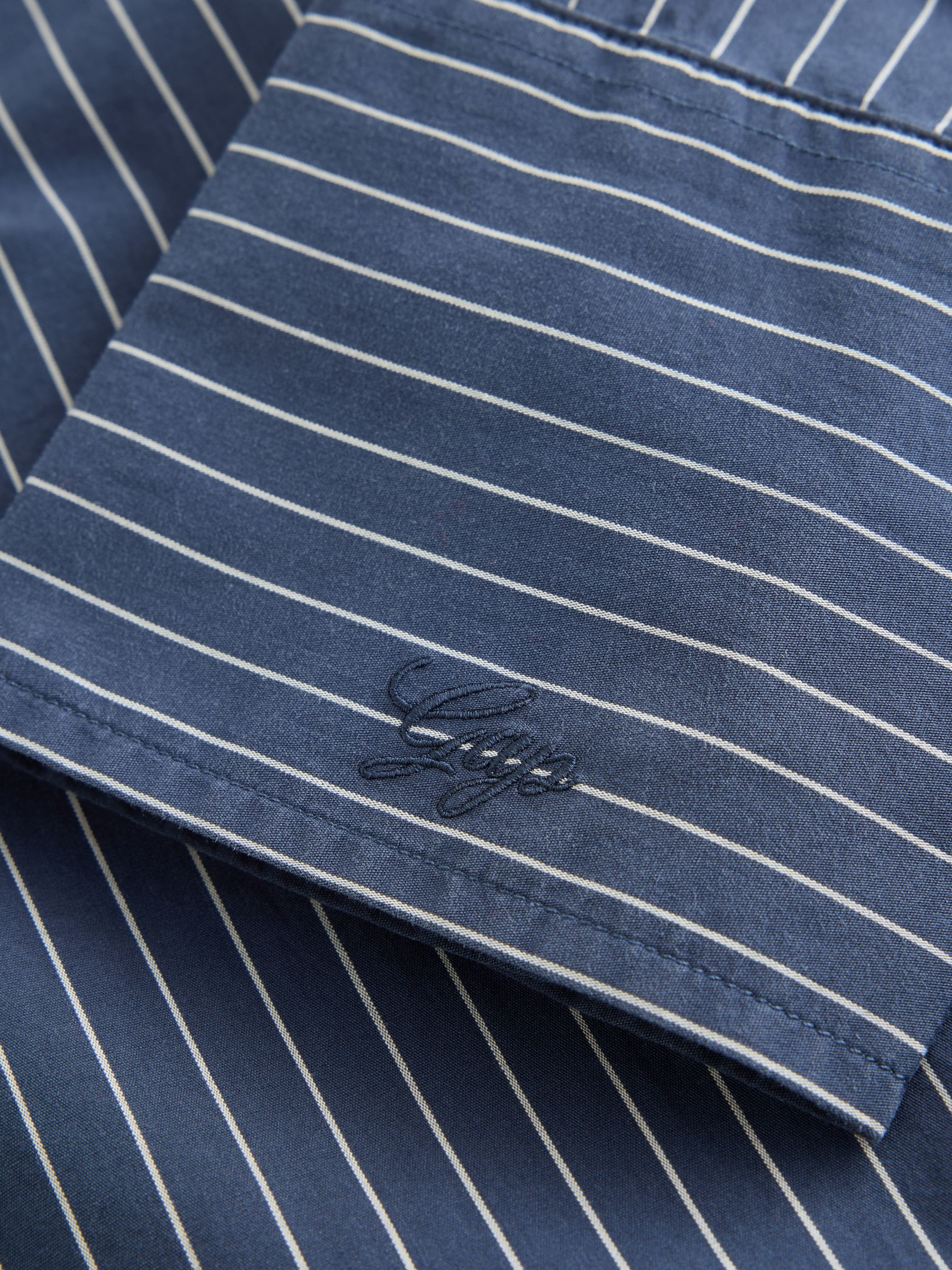 Navy Stripe Poplin Big Shirt - Image 4 of 4