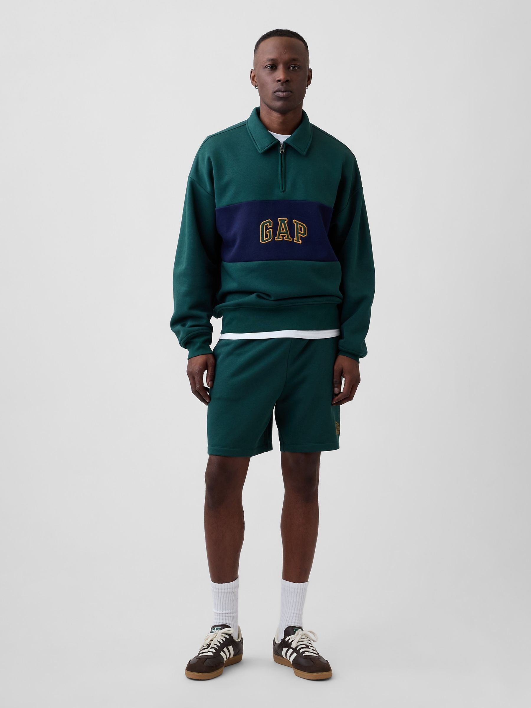 Green Oversized Logo Quarter-Zip Sweatshirt - Image 3 of 4