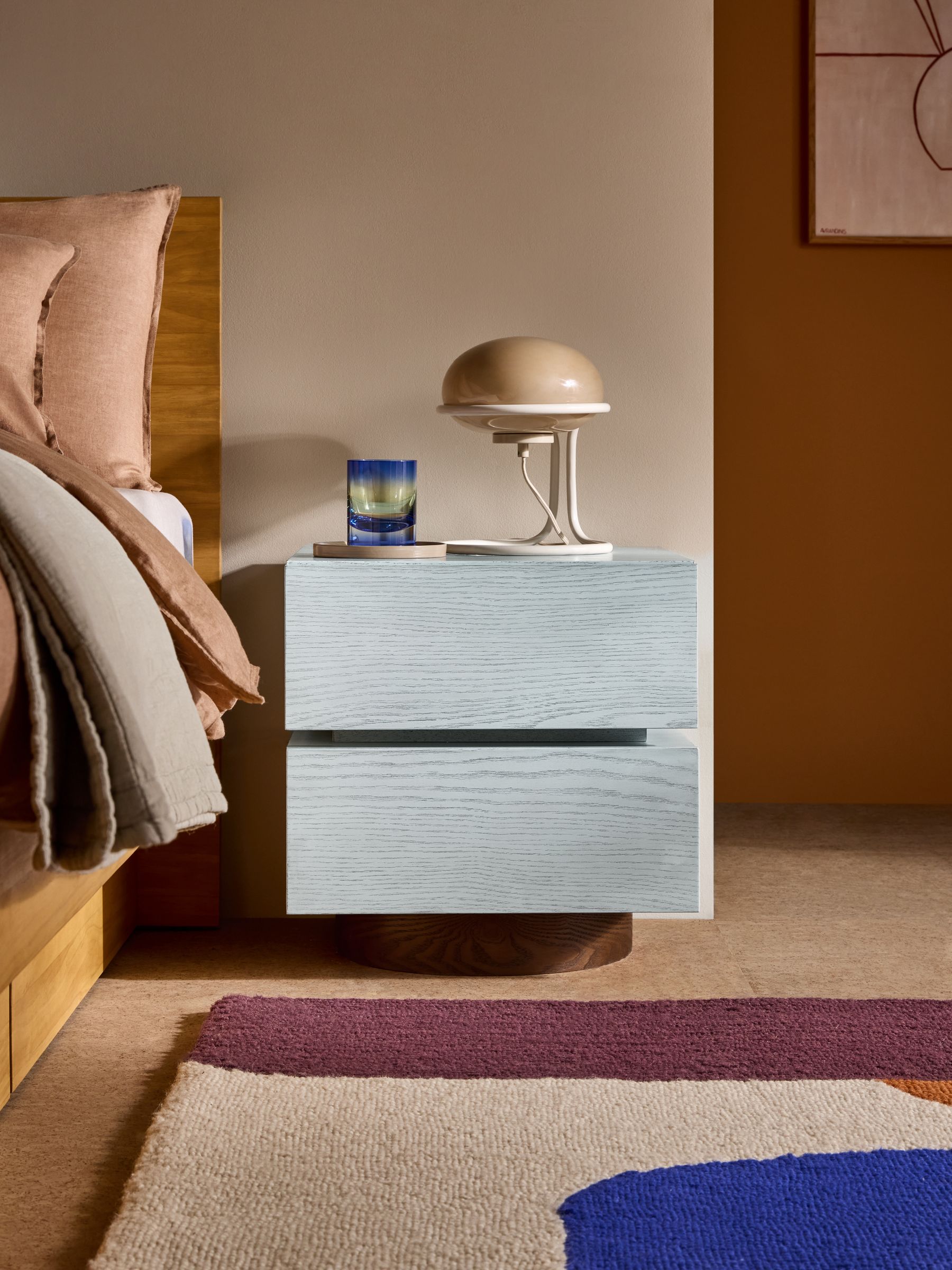 Bern Bedside Table in Blue - Image 1 of 5