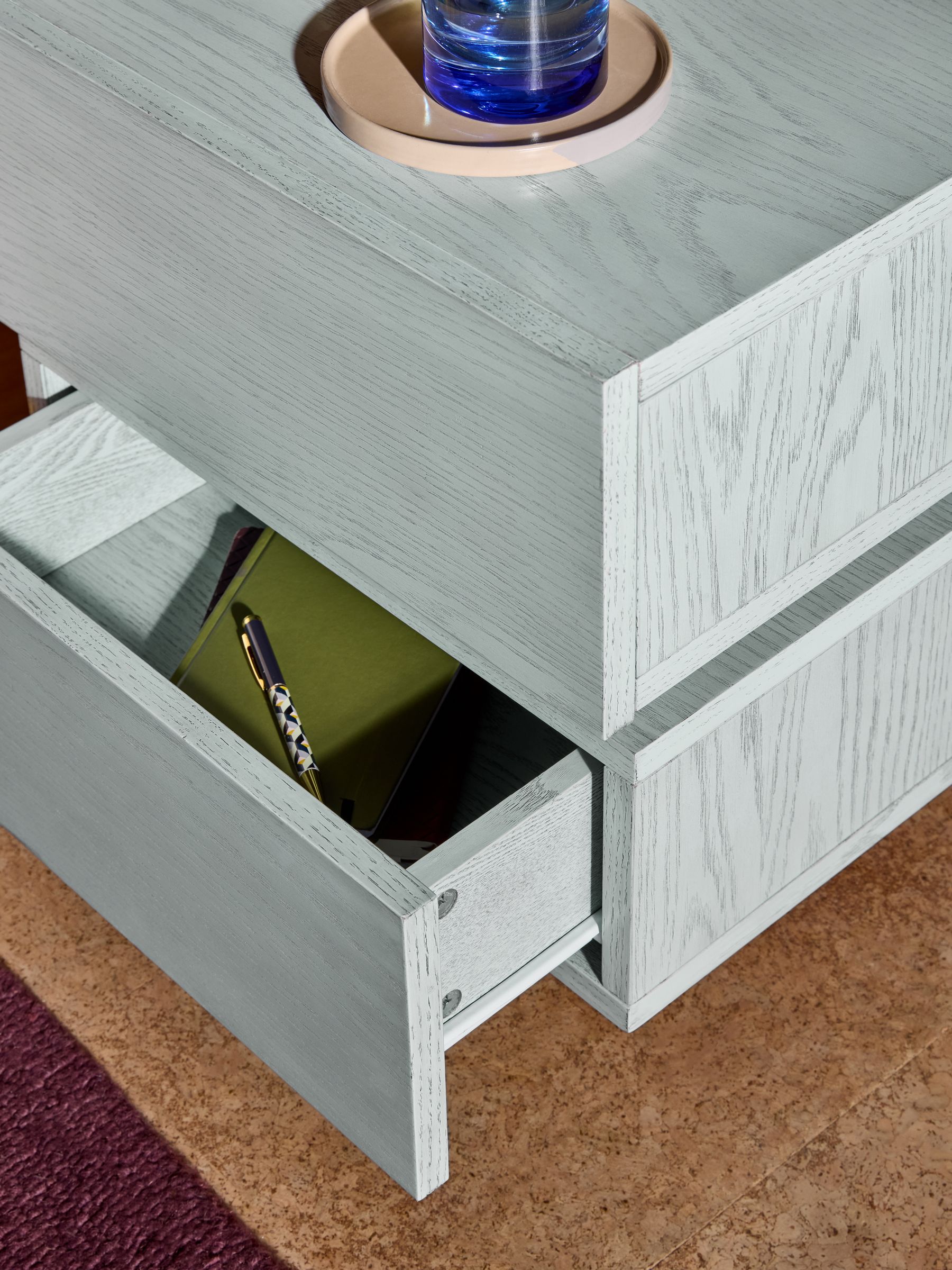 Bern Bedside Table in Blue - Image 3 of 5