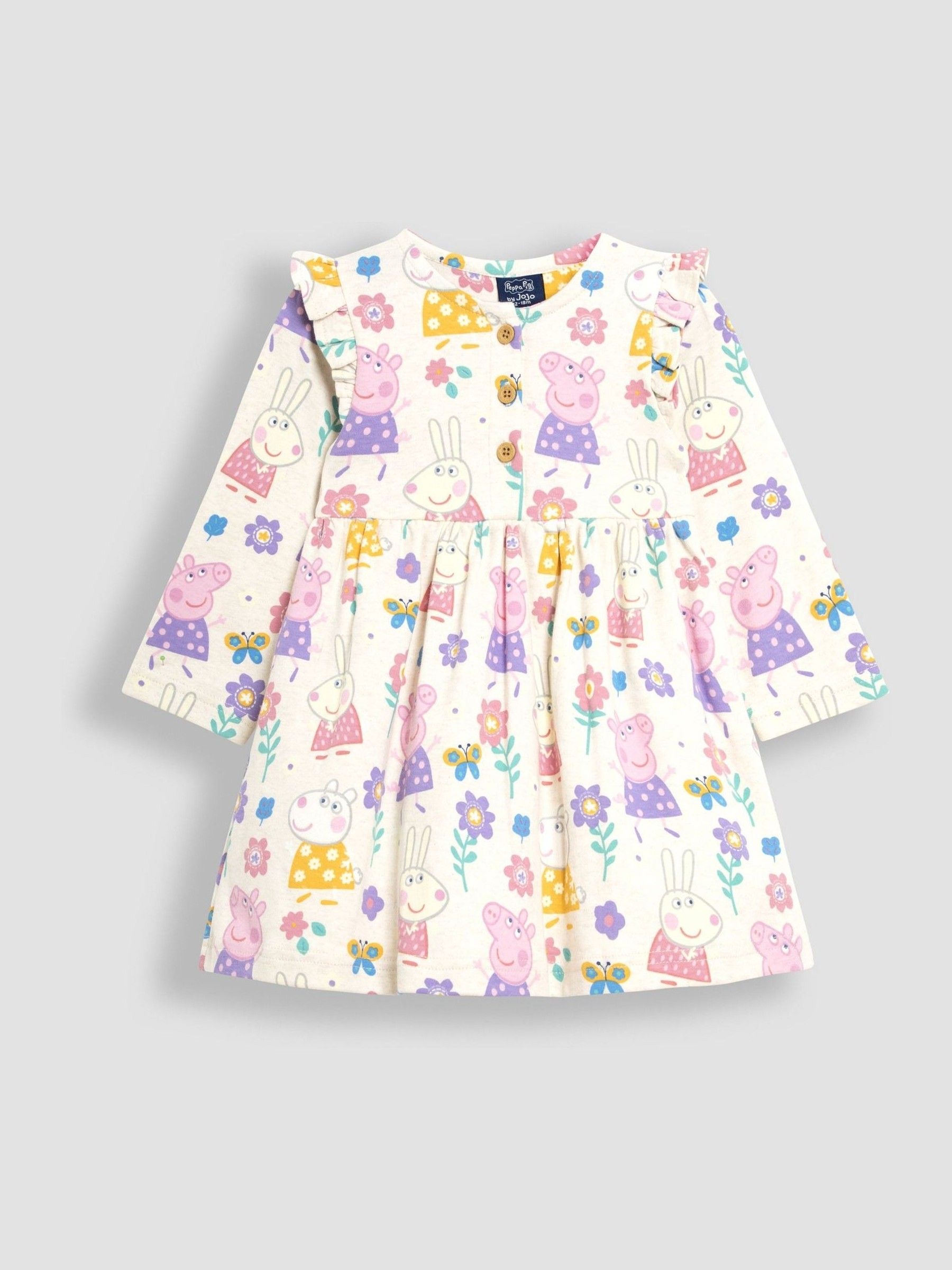 Neutral Peppa Pig Printed Button Front Dress - Image 2 of 5