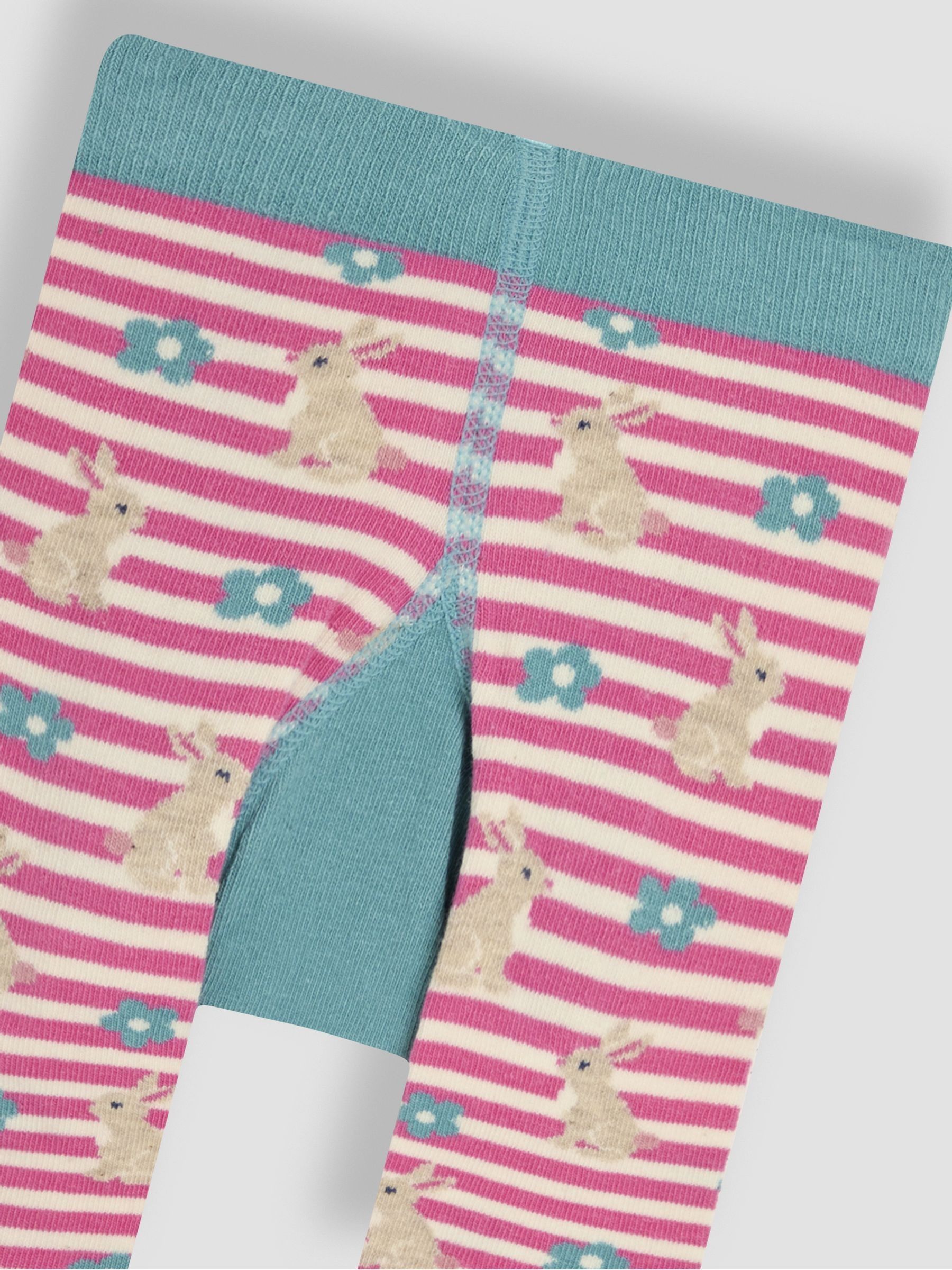 Pink Stripe Bunny Knitted Leggings - Image 3 of 3