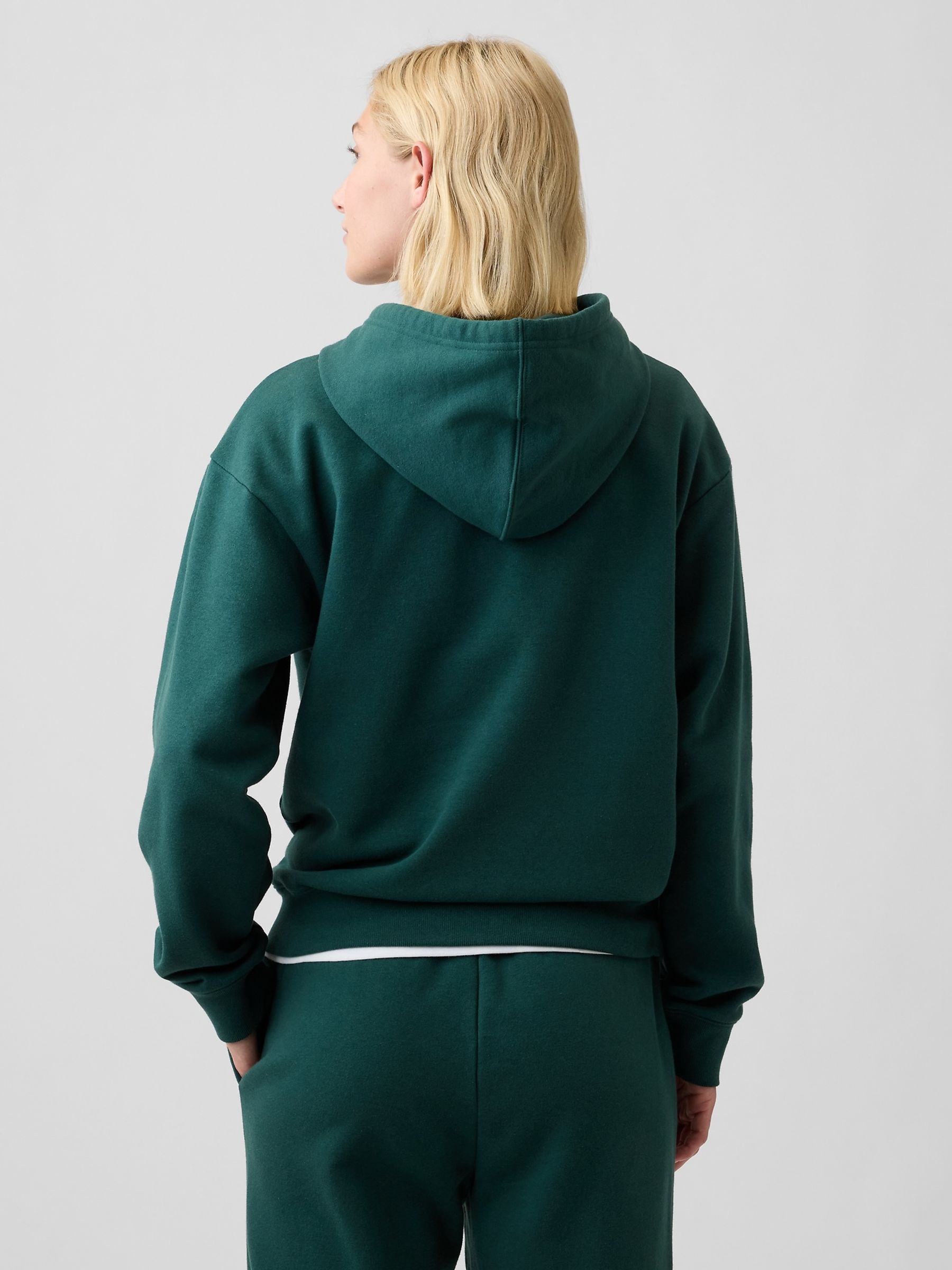 Dark Green Relaxed Logo Hoodie - Image 2 of 5 Dark Green Relaxed Logo Hoodie - Image 2 of 5