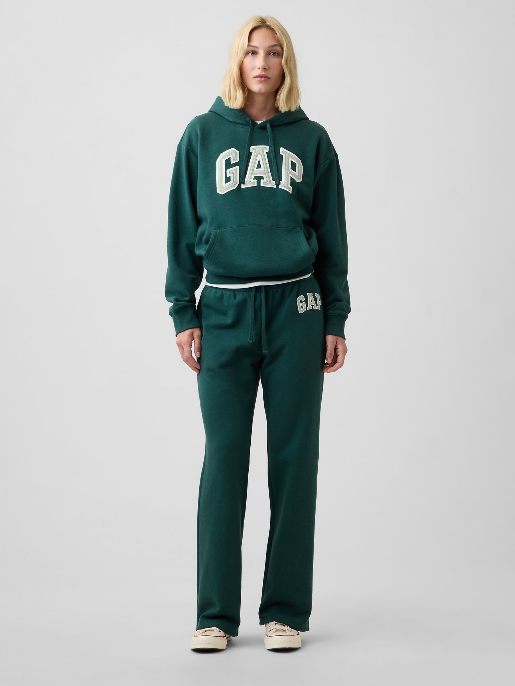 Dark Green Relaxed Logo Hoodie - Image 3 of 5
