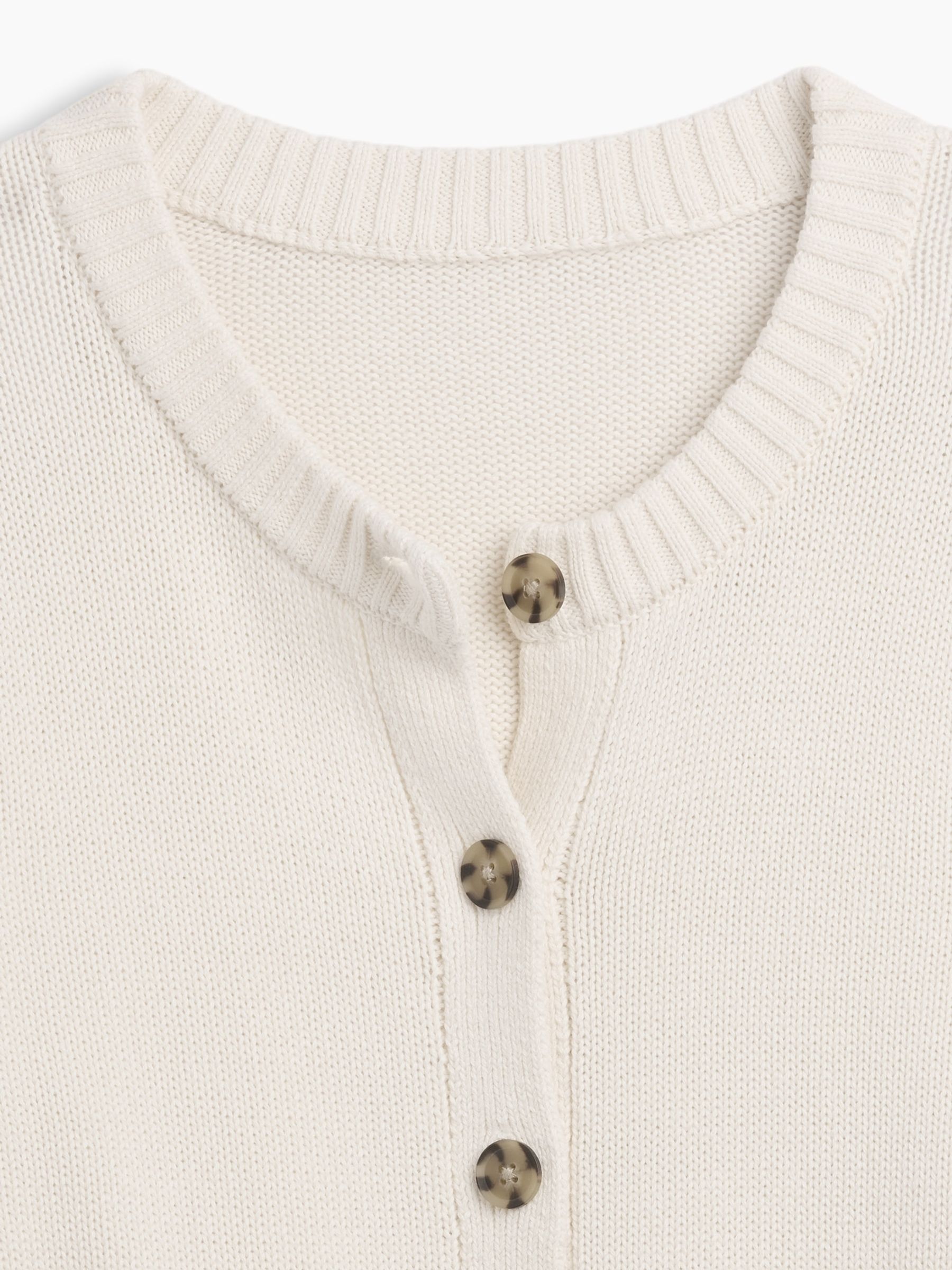 Cream Crew Neck Cardigan - Image 5 of 5 Cream Crew Neck Cardigan - Image 5 of 5