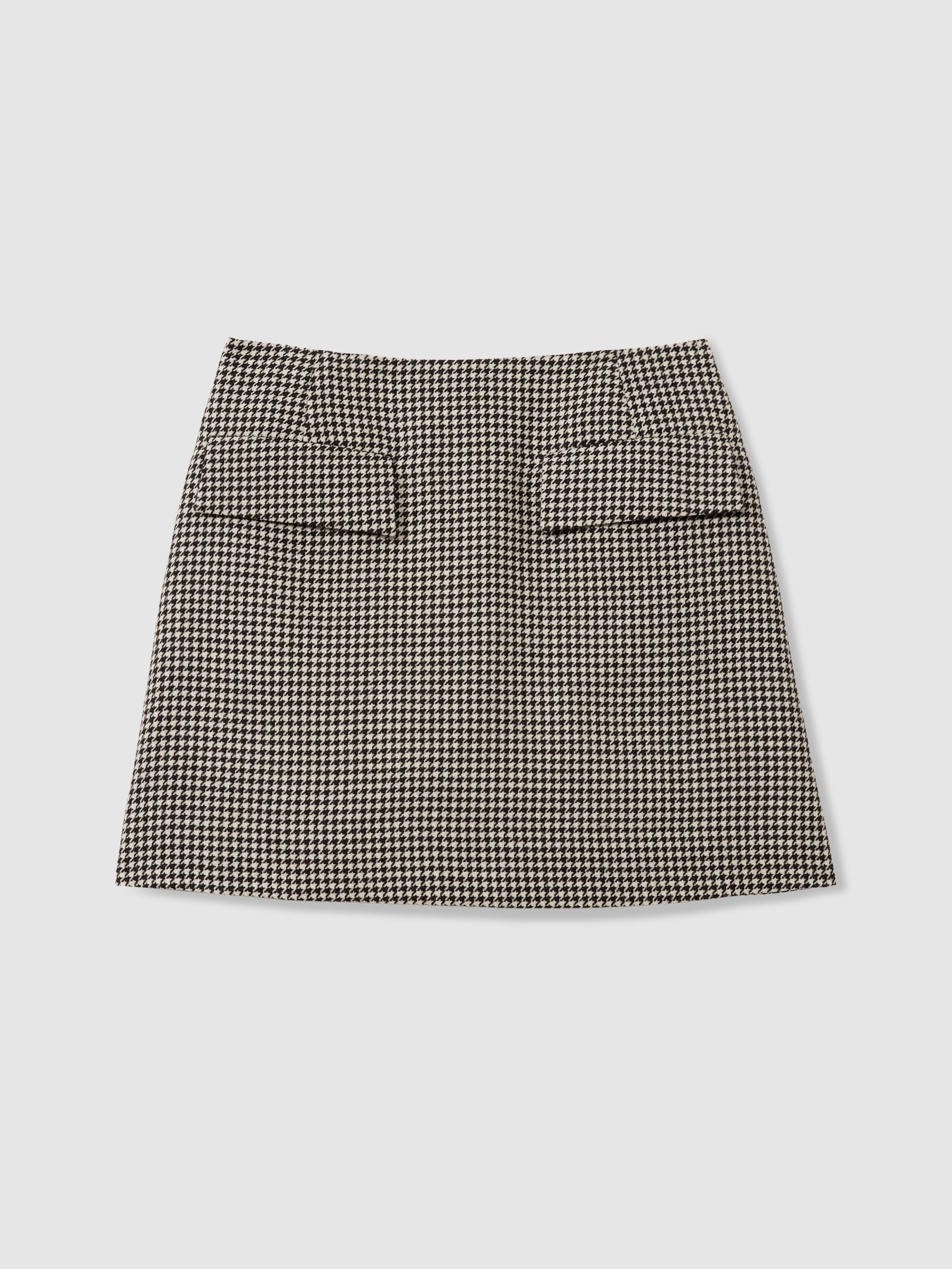 Minnie Zwart/Wit Wollen Dogtooth Minirok - Image 2 of 6