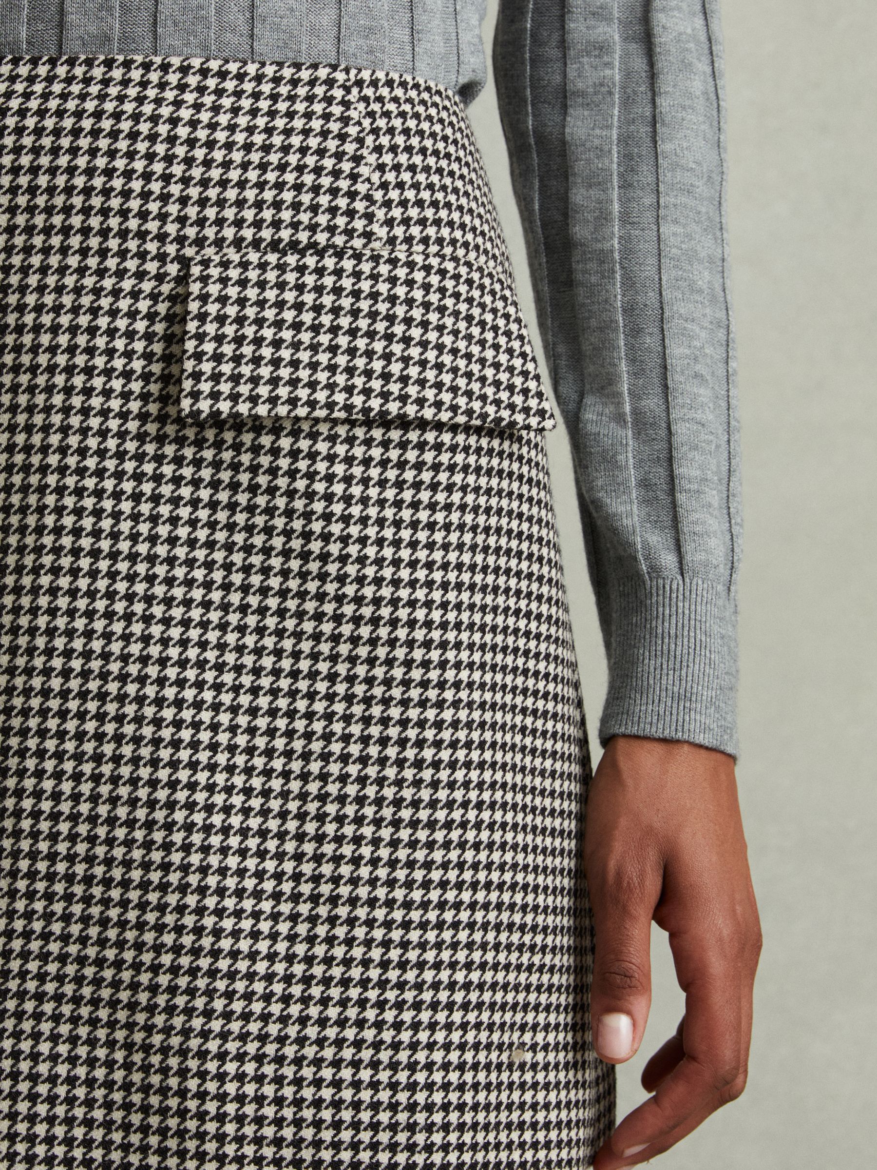 Minnie Zwart/Wit Wollen Dogtooth Minirok - Image 4 of 6