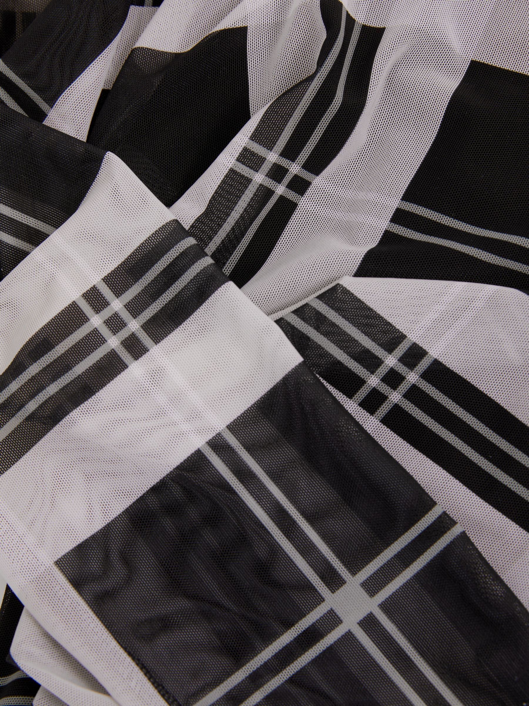 Checked Ruched Top in Black/White - Image 6 of 6