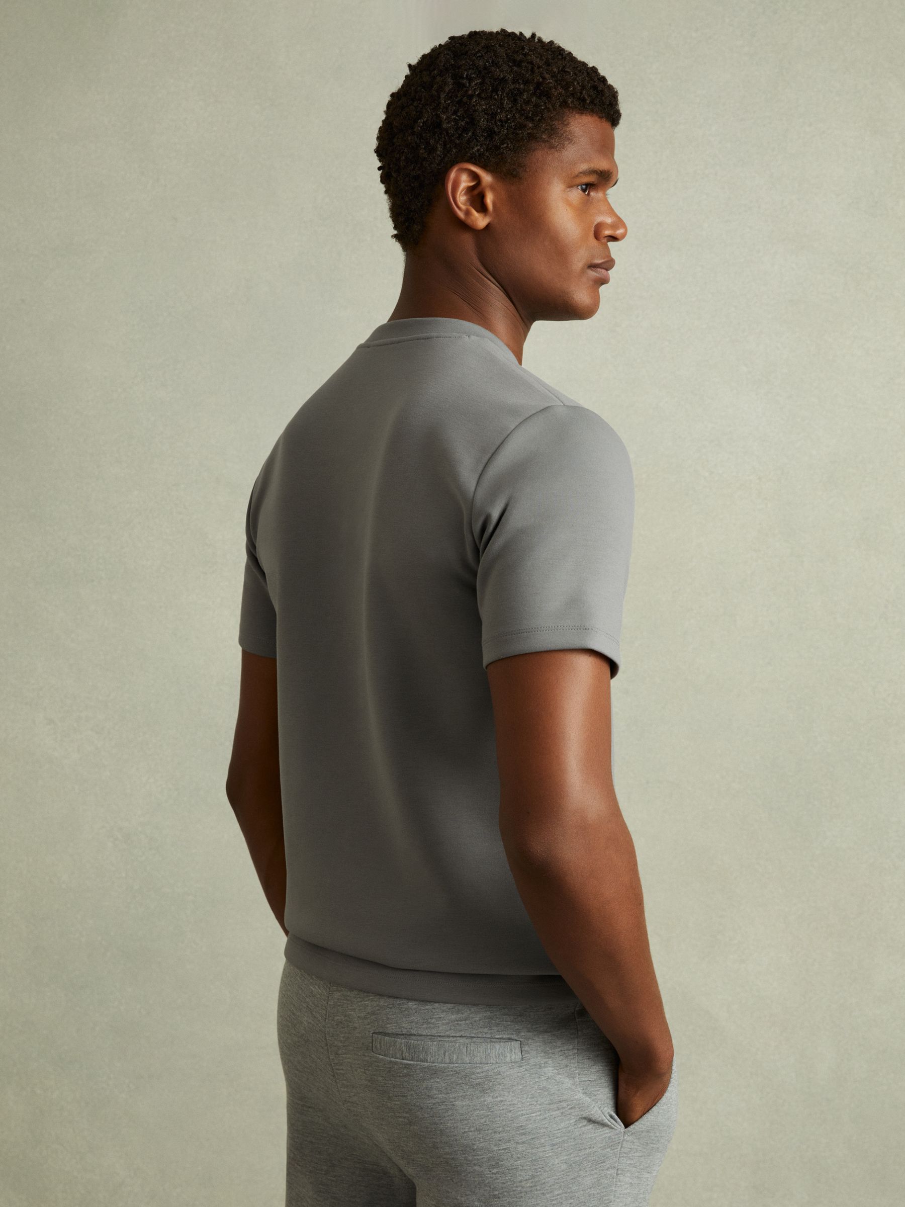 Interlock Jersey Crew Neck T-Shirt in Flint Grey - Image 4 of 5