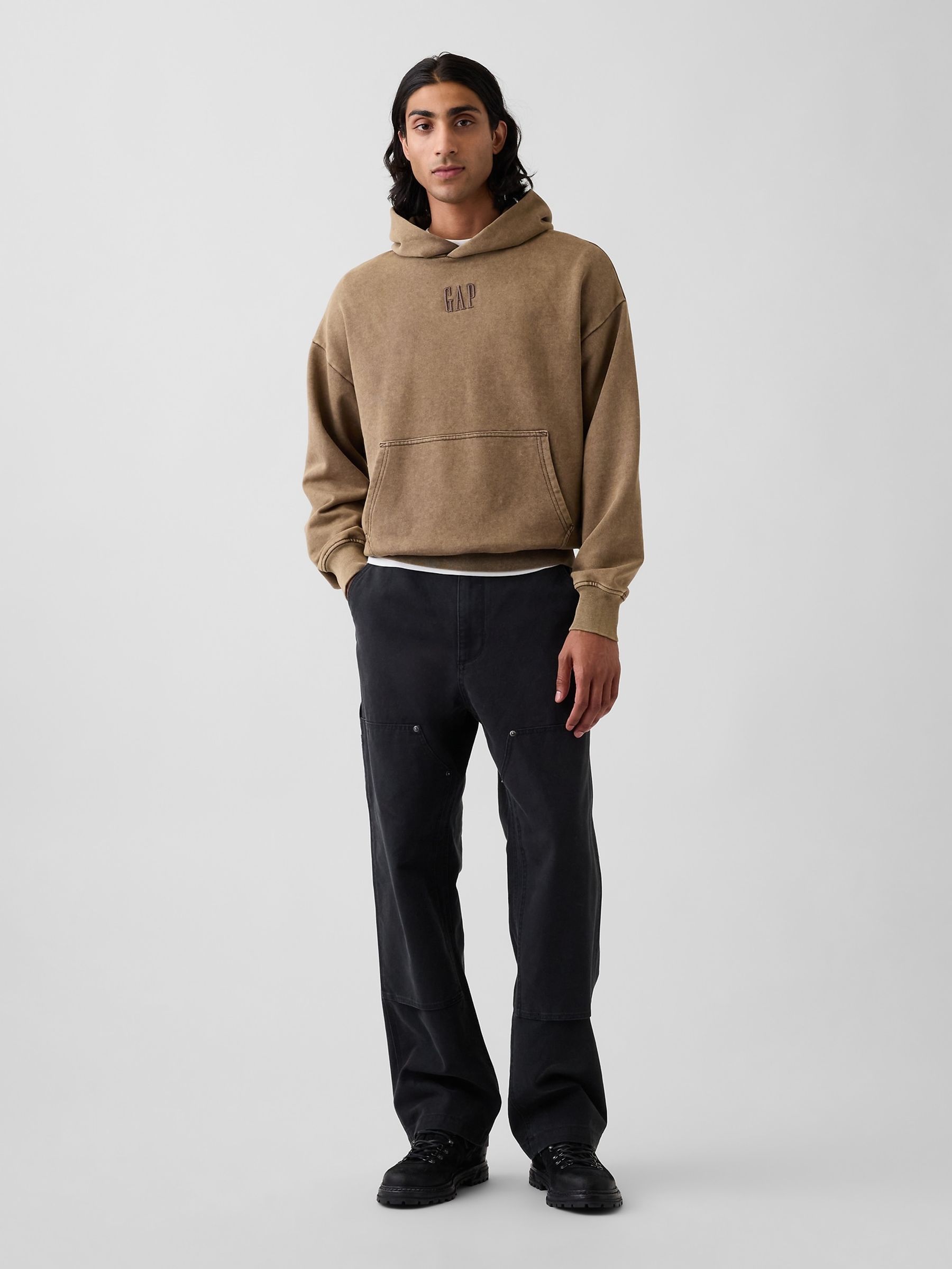 Brown Heavyweight Oversized Logo Hoodie - Image 3 of 4
