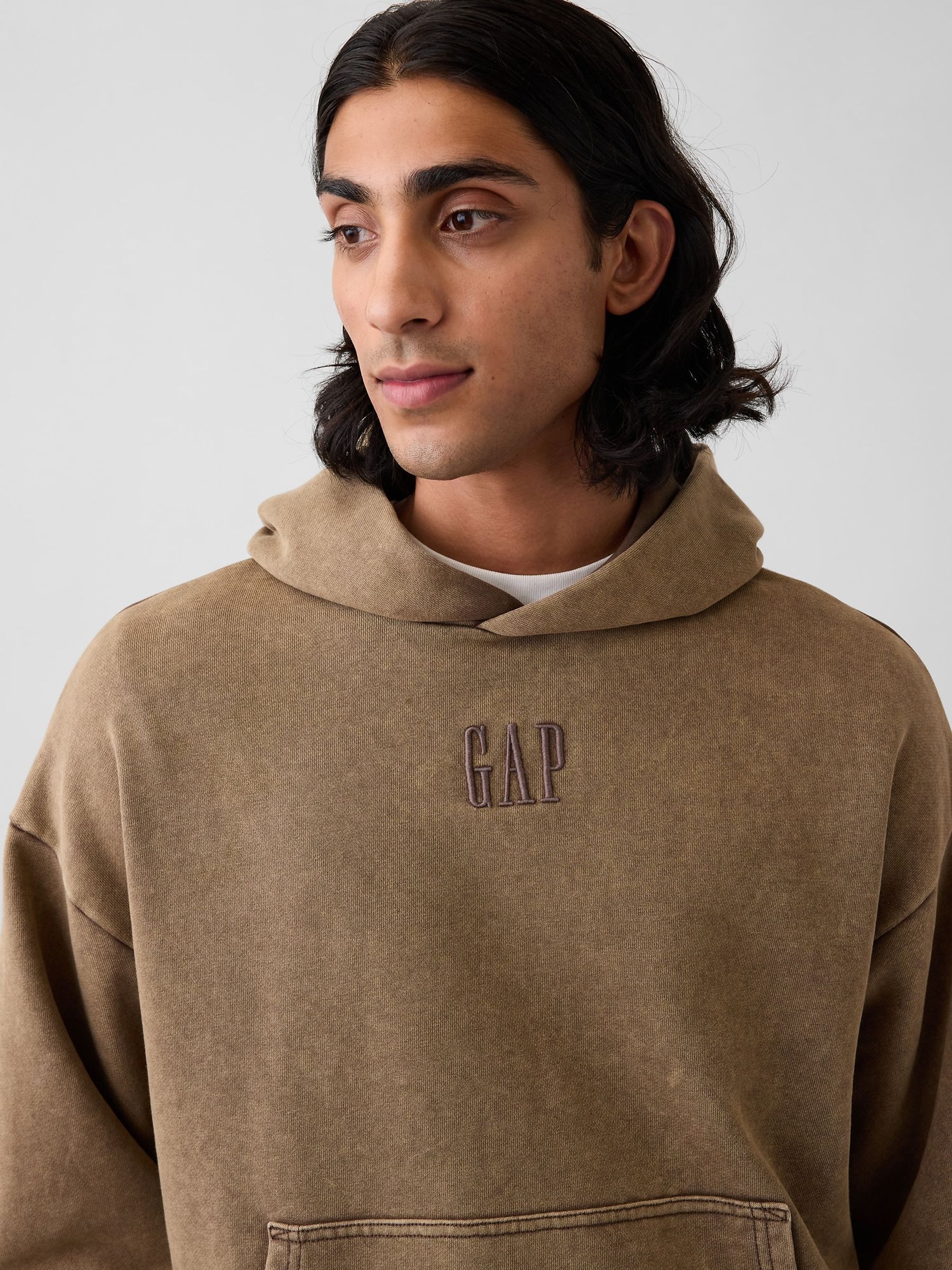 Brown Heavyweight Oversized Logo Hoodie - Image 4 of 4
