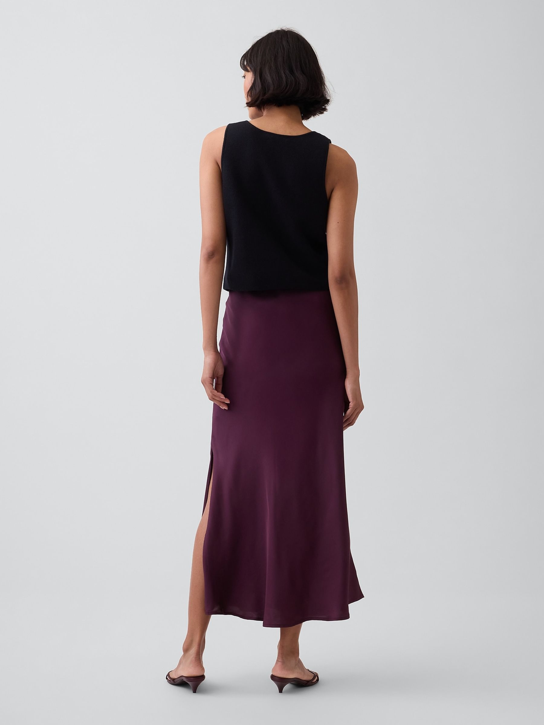 Plum Purple Maxi Slip Skirt - Image 2 of 4