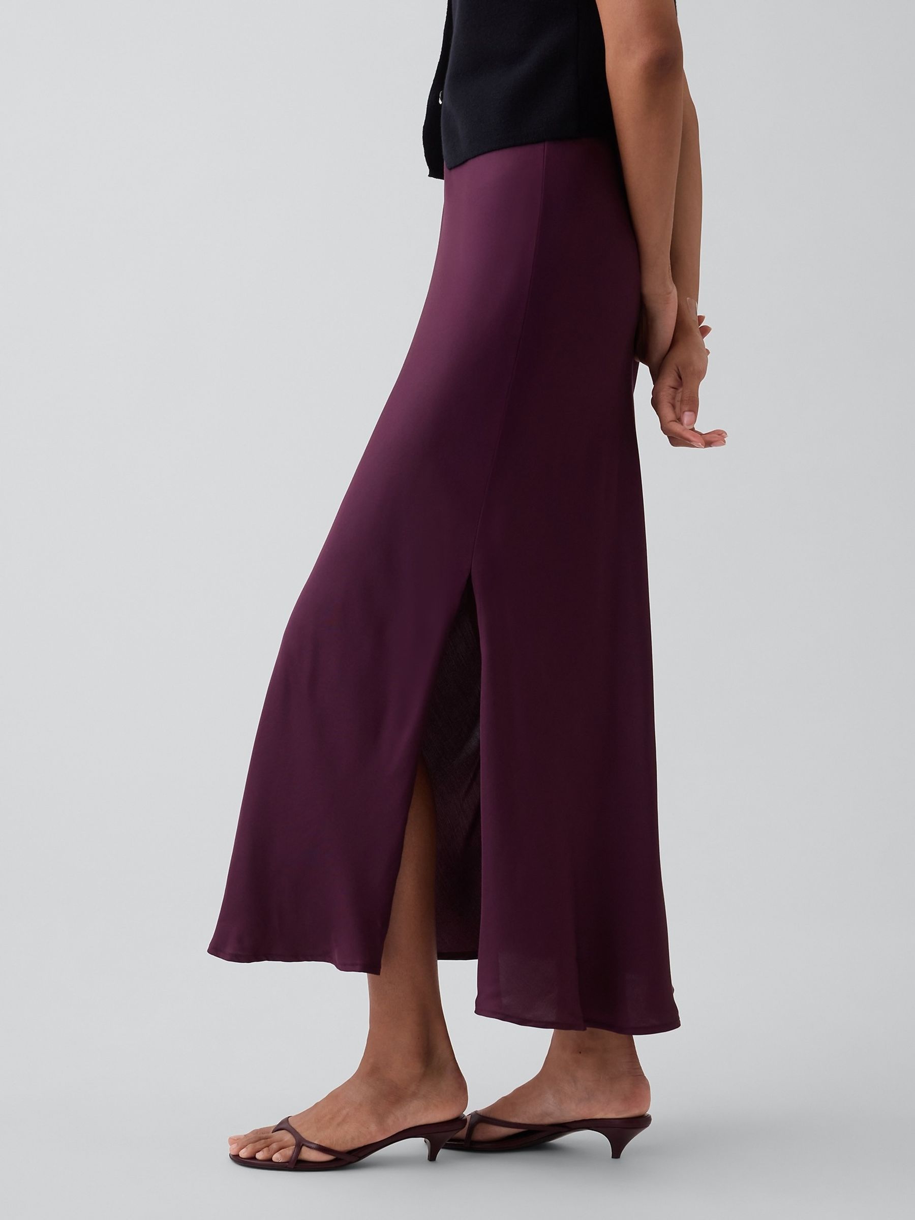 Plum Purple Maxi Slip Skirt - Image 3 of 4