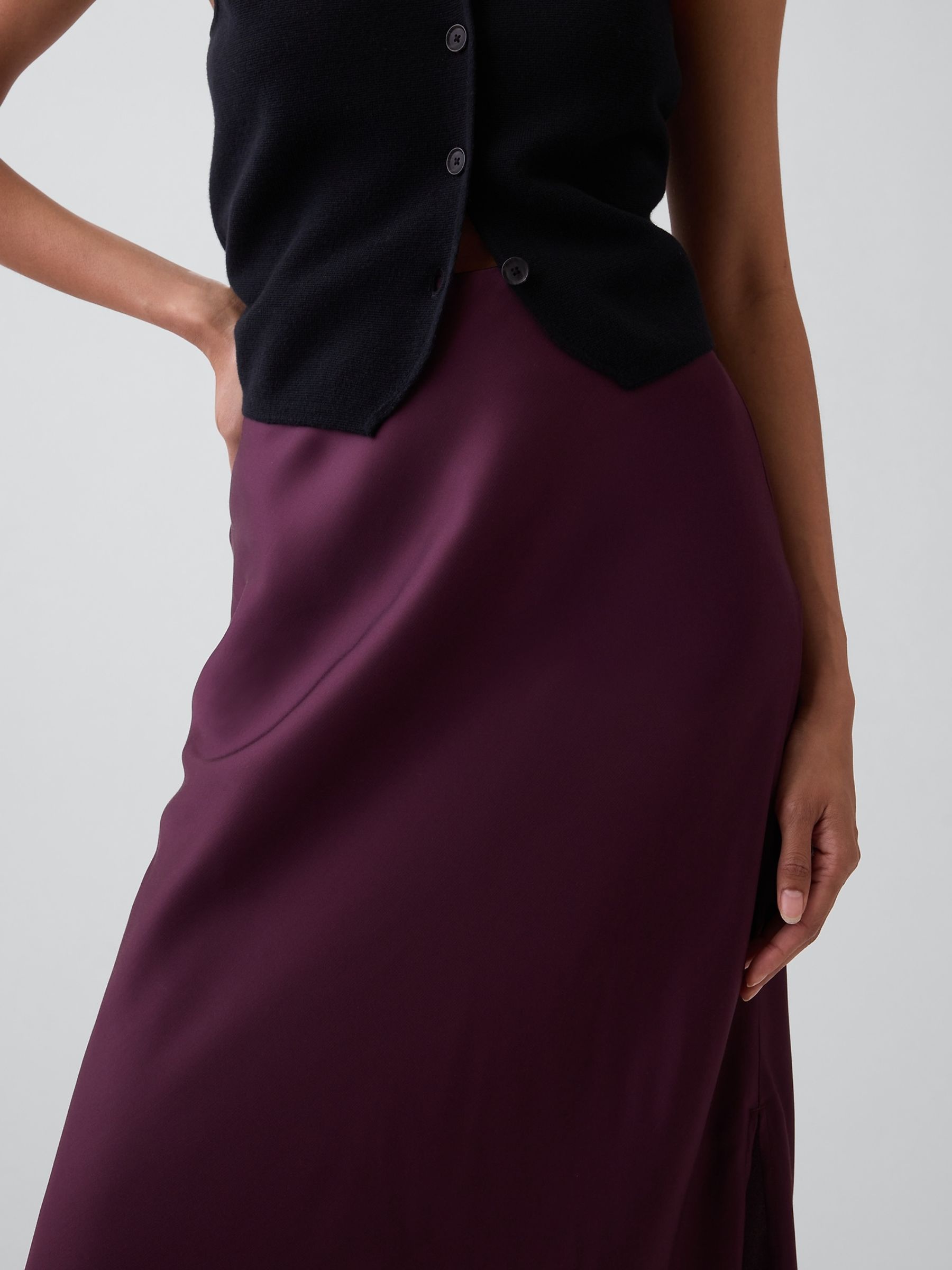 Plum Purple Maxi Slip Skirt - Image 4 of 4