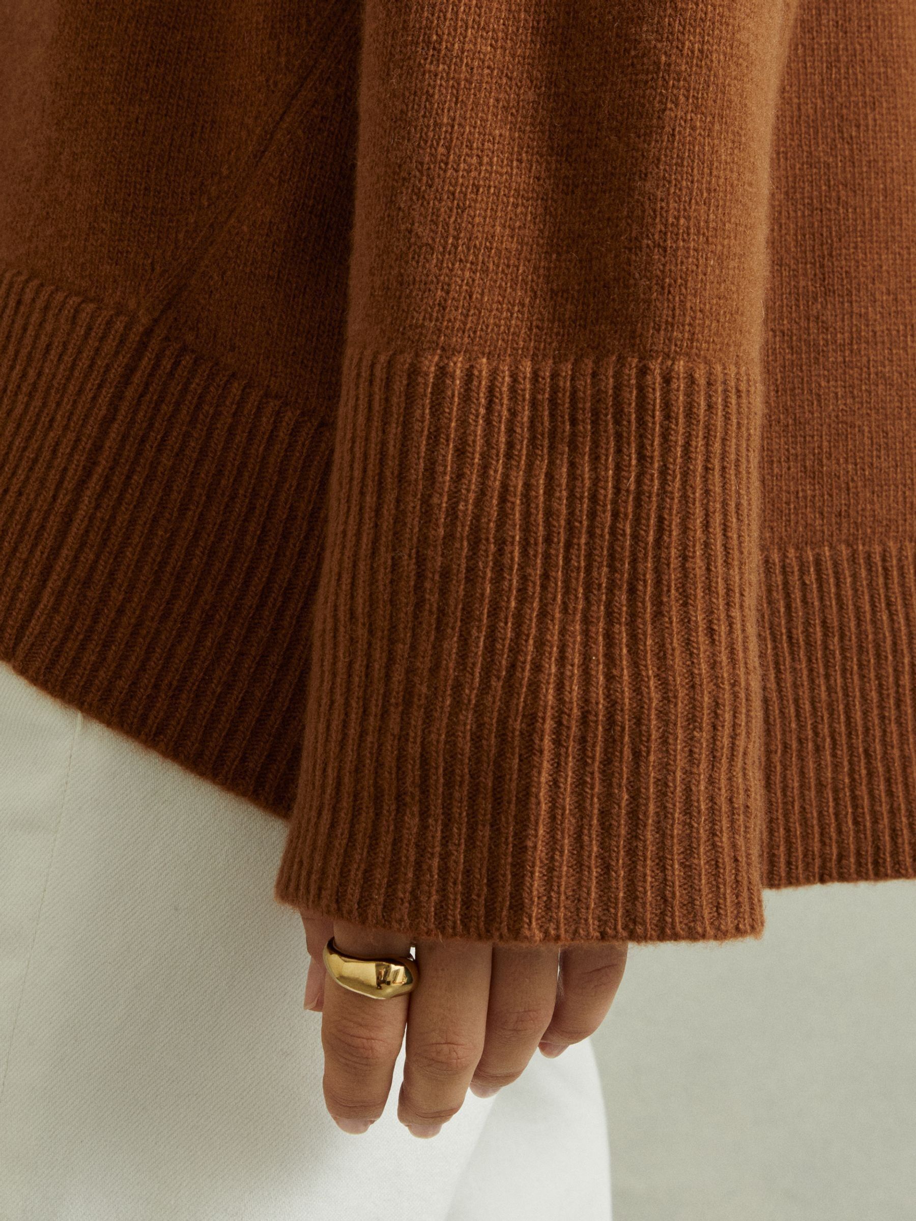 Wool-Cashmere Roll-Neck Jumper in Toffee - Image 4 of 6