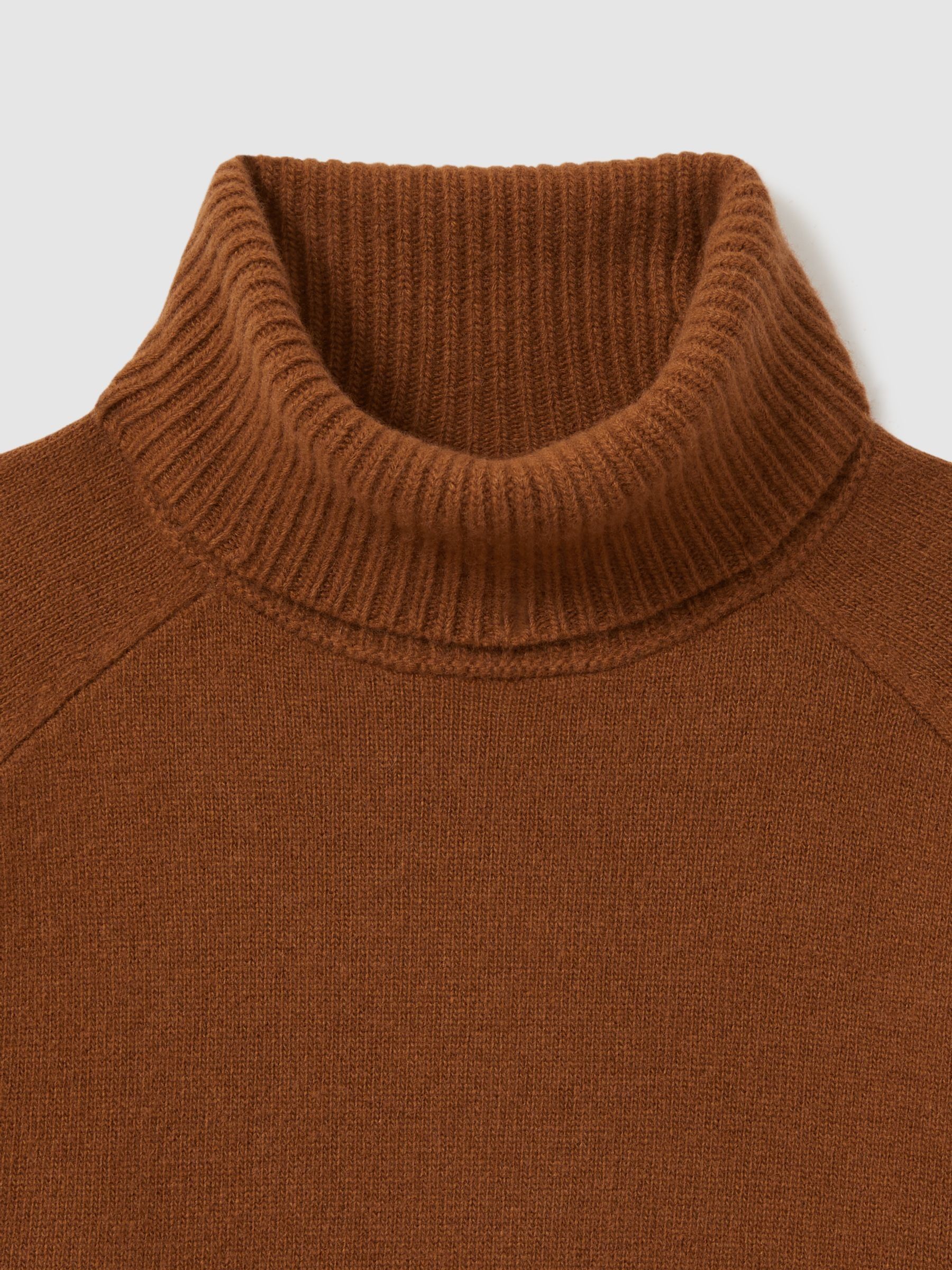 Wool-Cashmere Roll-Neck Jumper in Toffee - Image 6 of 6