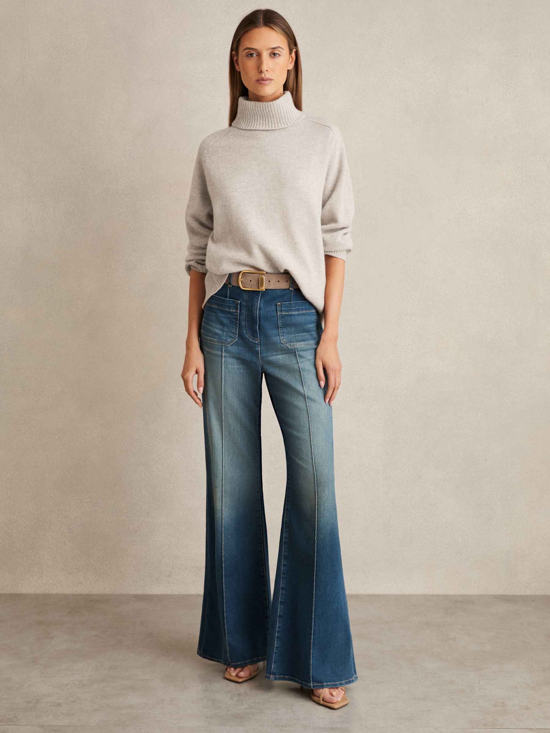 Wool-Cashmere Roll-Neck Jumper in Oatmeal - Image 3 of 6