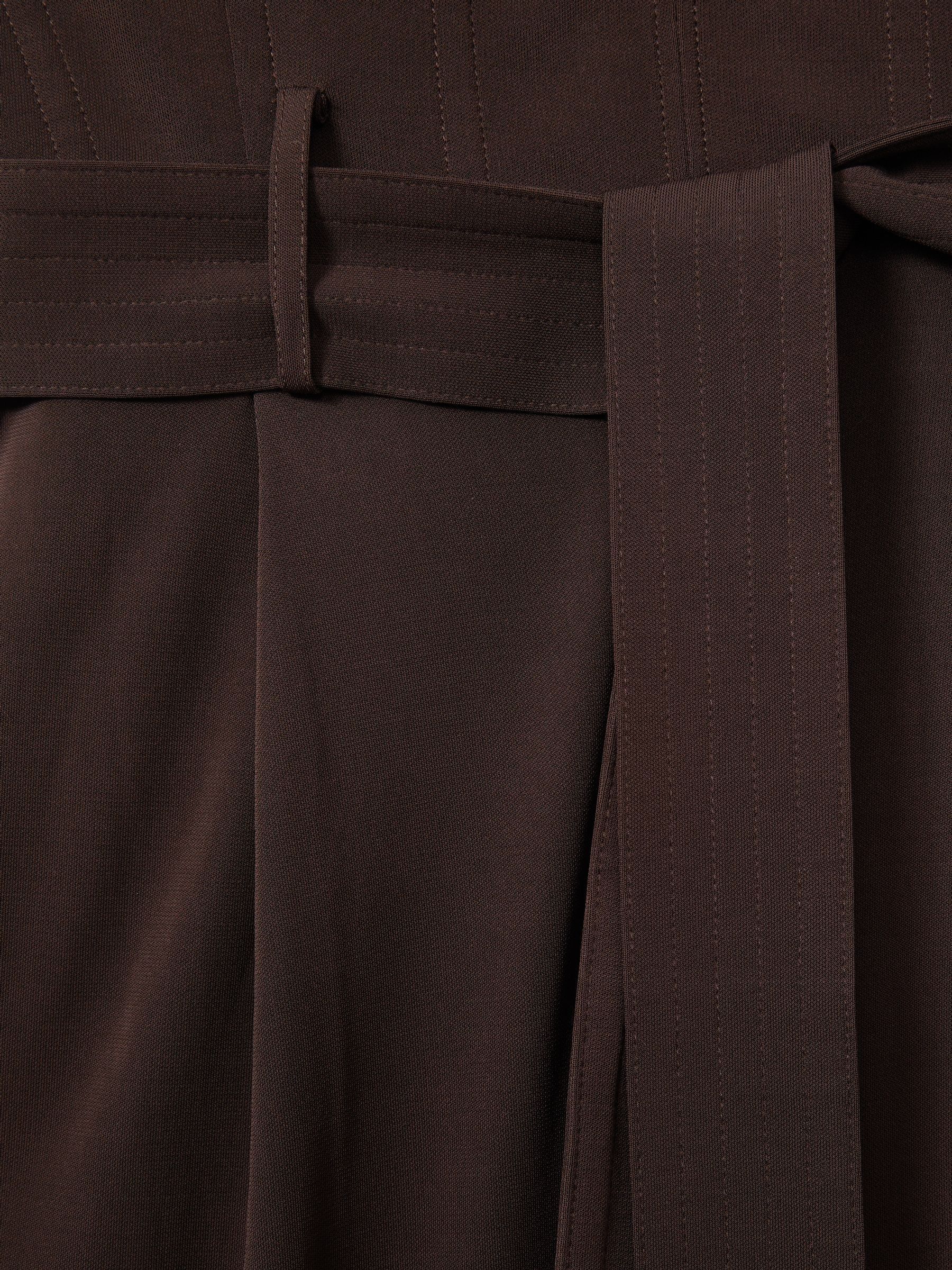 Atelier Strapless Crepe Bustier Jumpsuit in Chocolate - Image 6 of 6