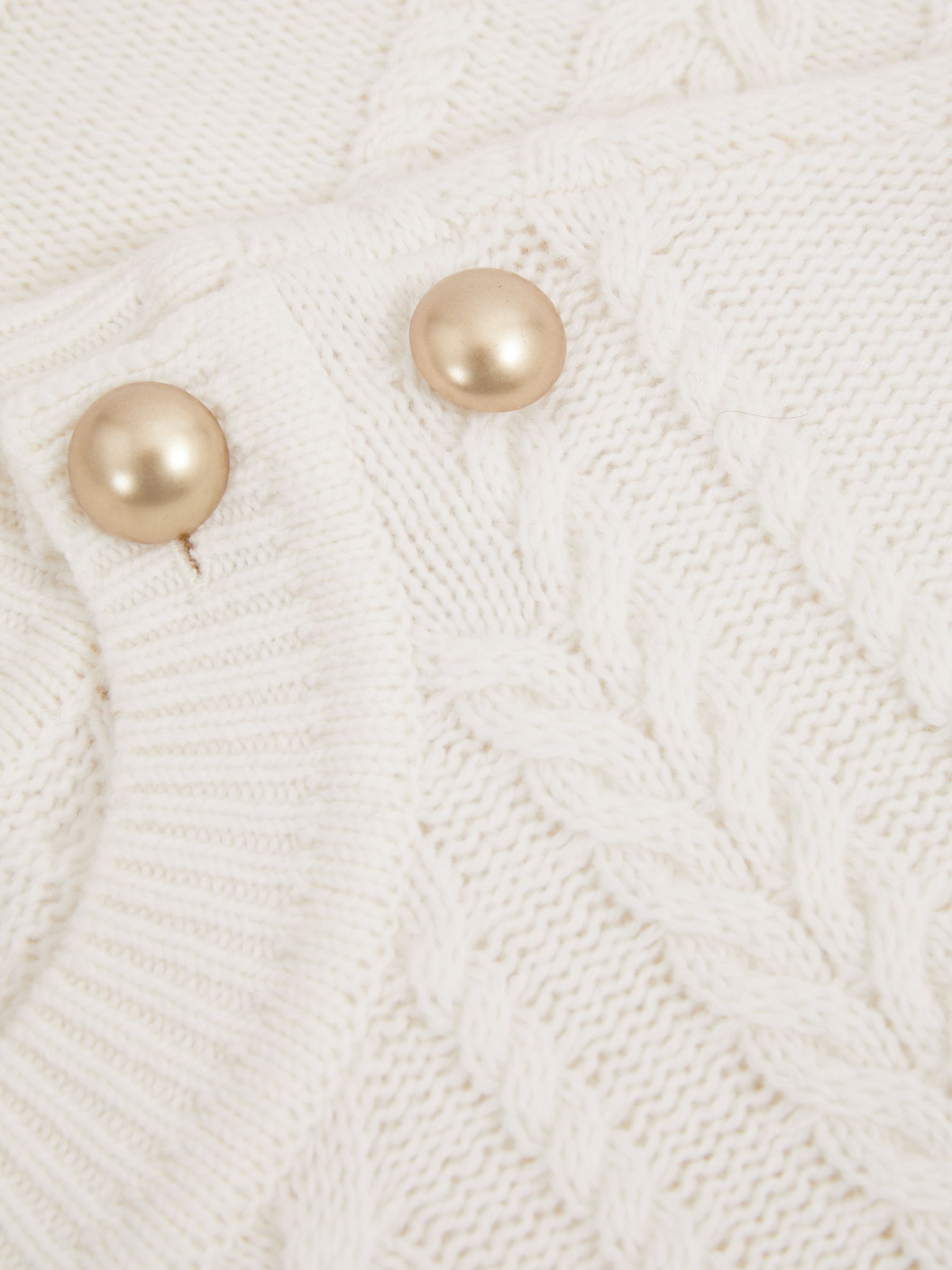 Wool-Cashmere Cable Knit Jumper in Cream - Image 5 of 5