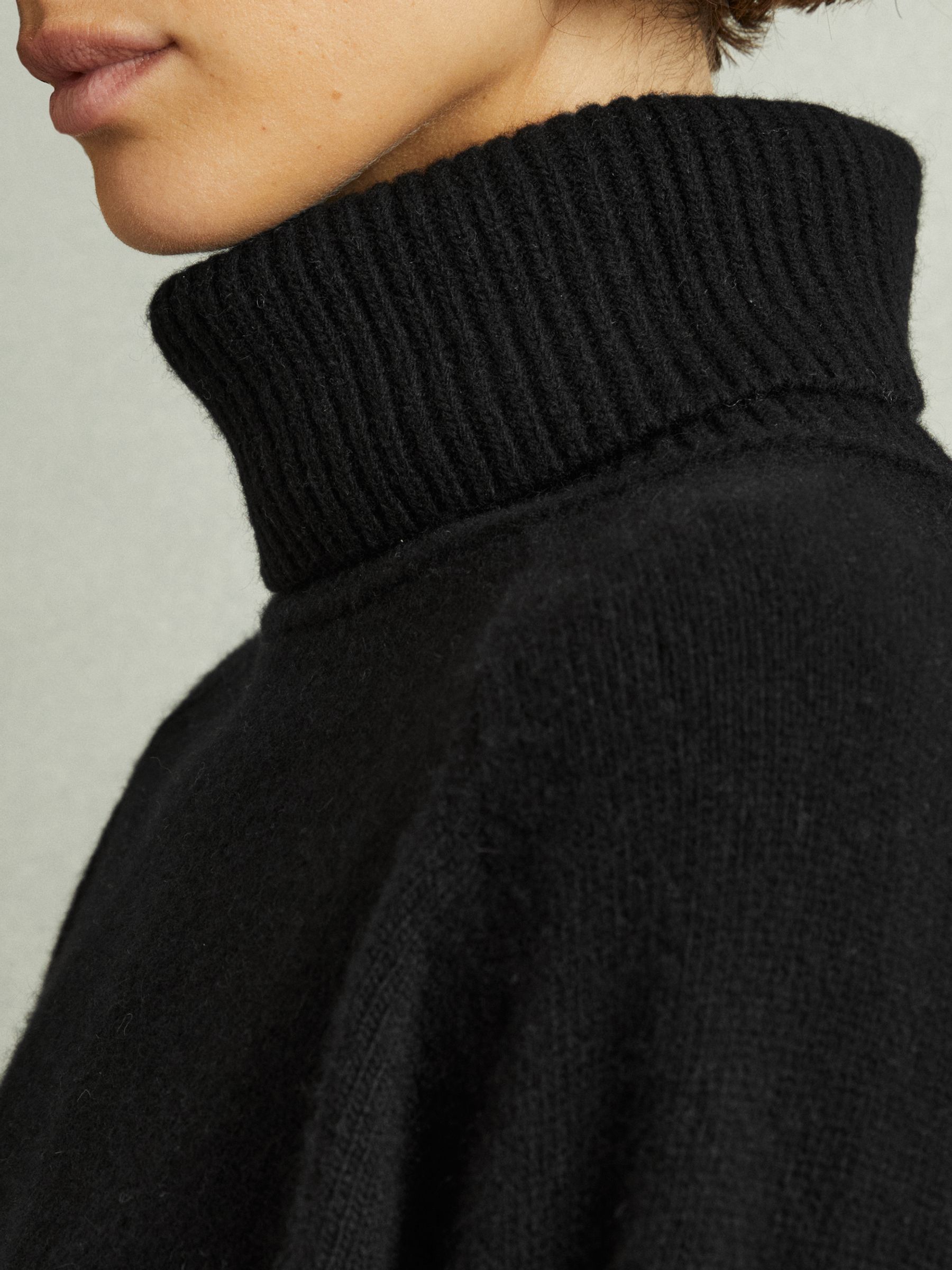 Wool-Cashmere Roll-Neck Jumper in Black - Image 5 of 7