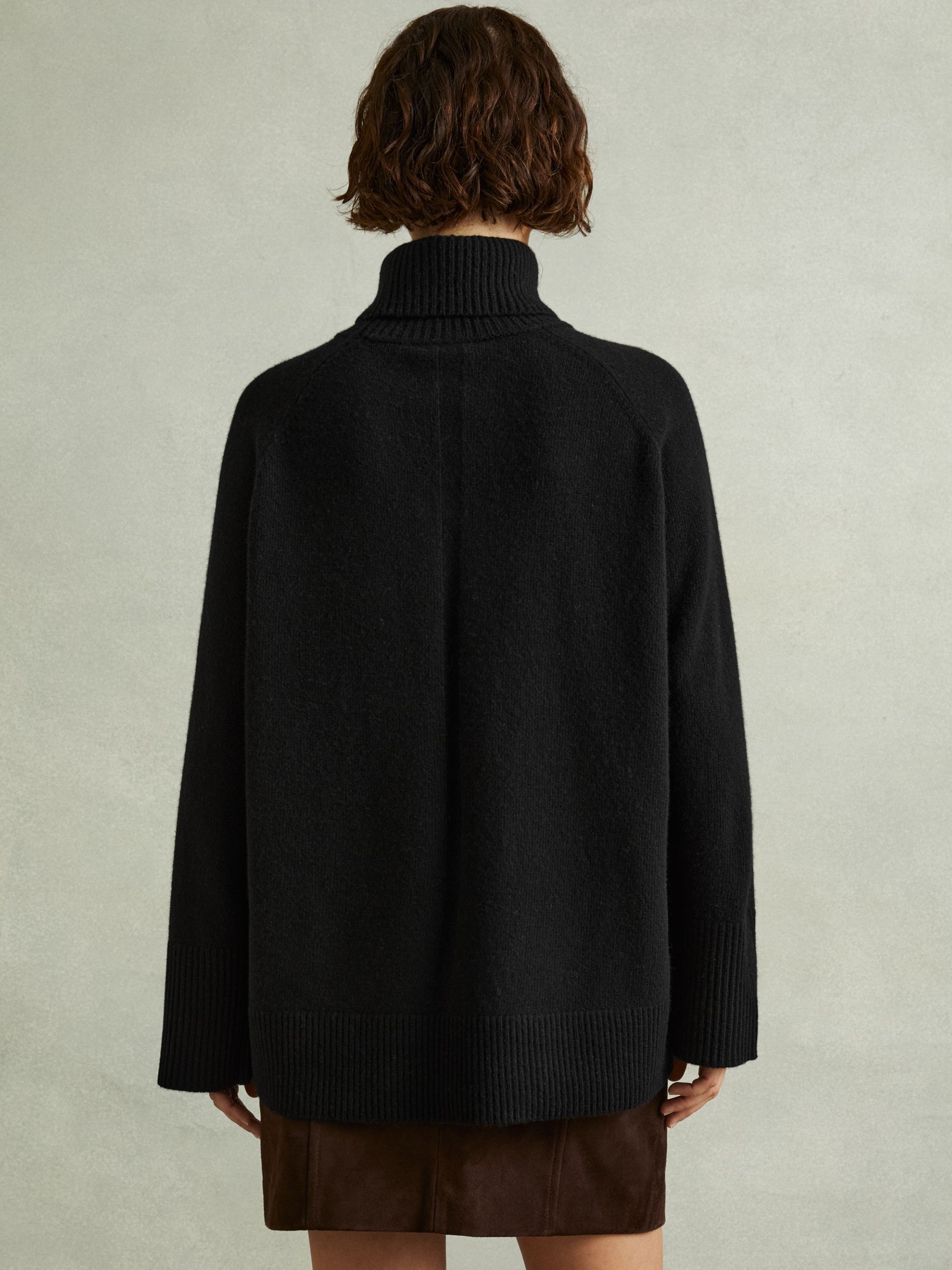 Wool-Cashmere Roll-Neck Jumper in Black - Image 6 of 7