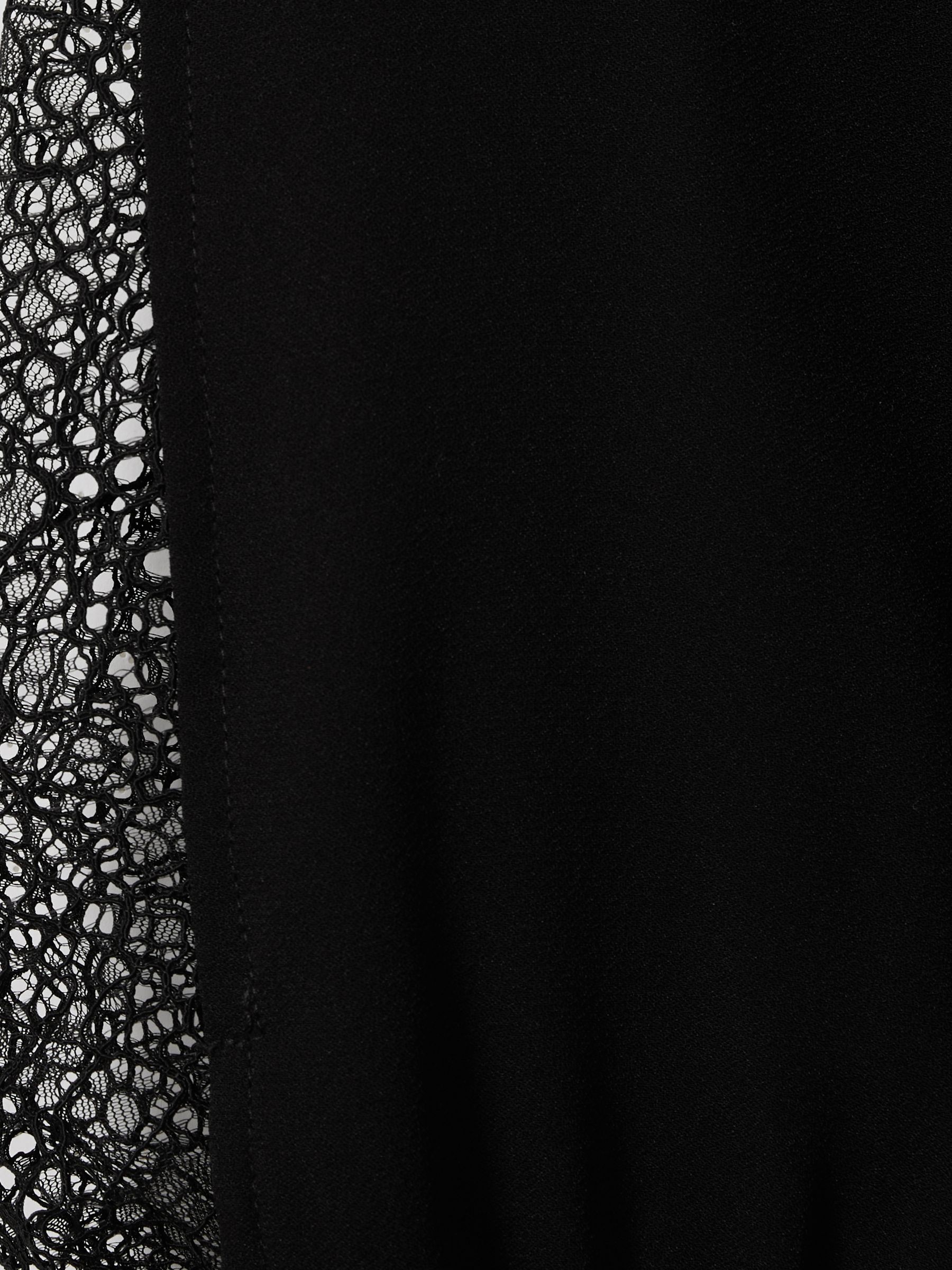 Lace Insert Blouse in Black - image 5