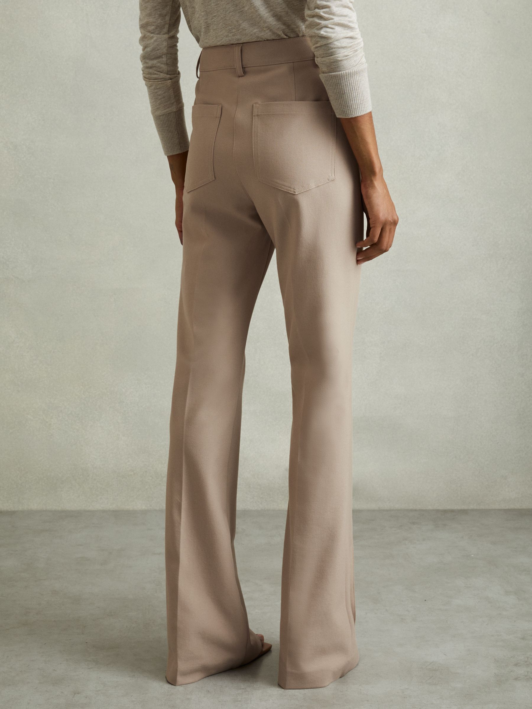 High Rise Flared Trousers in Neutral - image 4
