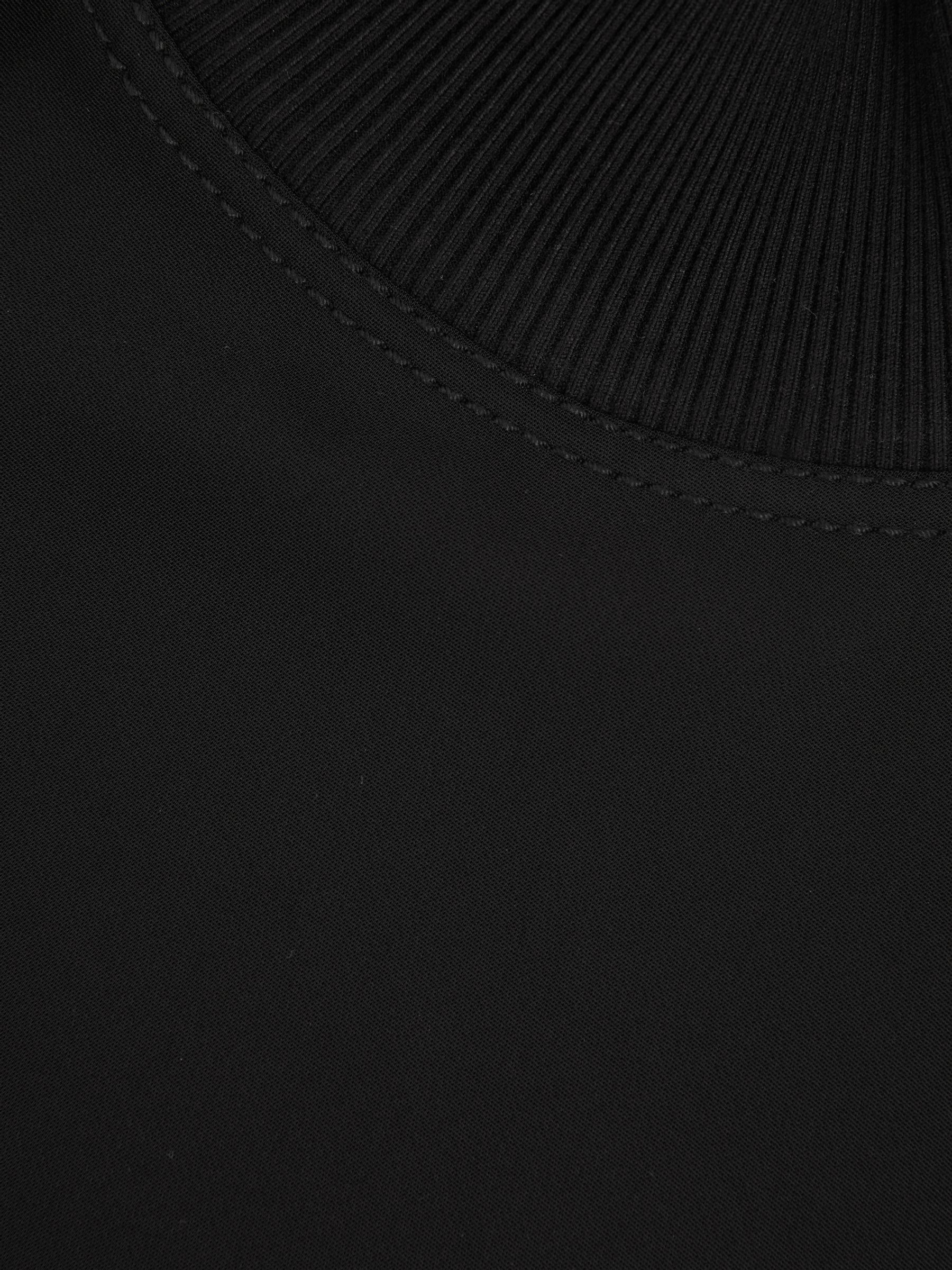 Oversized Rib-Neck T-Shirt in Black - Image 5 of 5