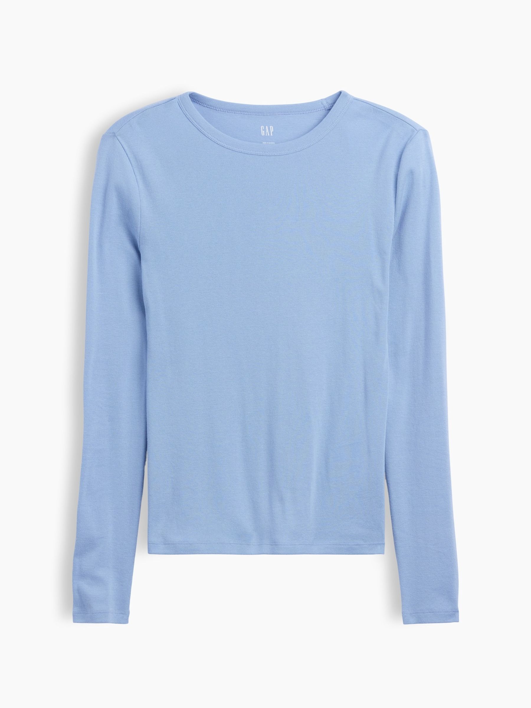 Blue Modern Ribbed Long Sleeve T-Shirt - Image 5 of 5 Blue Modern Ribbed Long Sleeve T-Shirt - Image 5 of 5