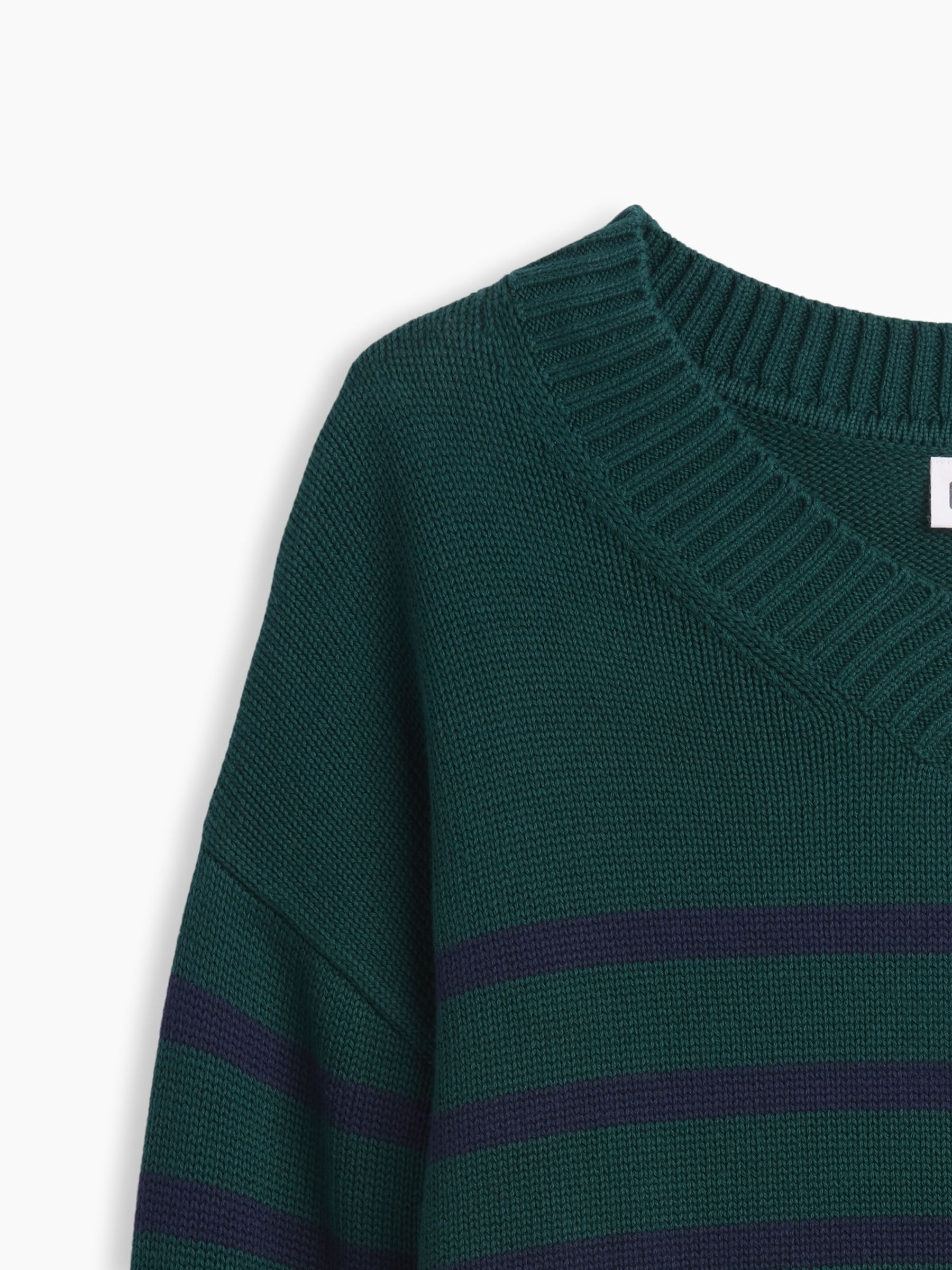 Green Stripe Oversized V-Neck Jumper - Image 5 of 5