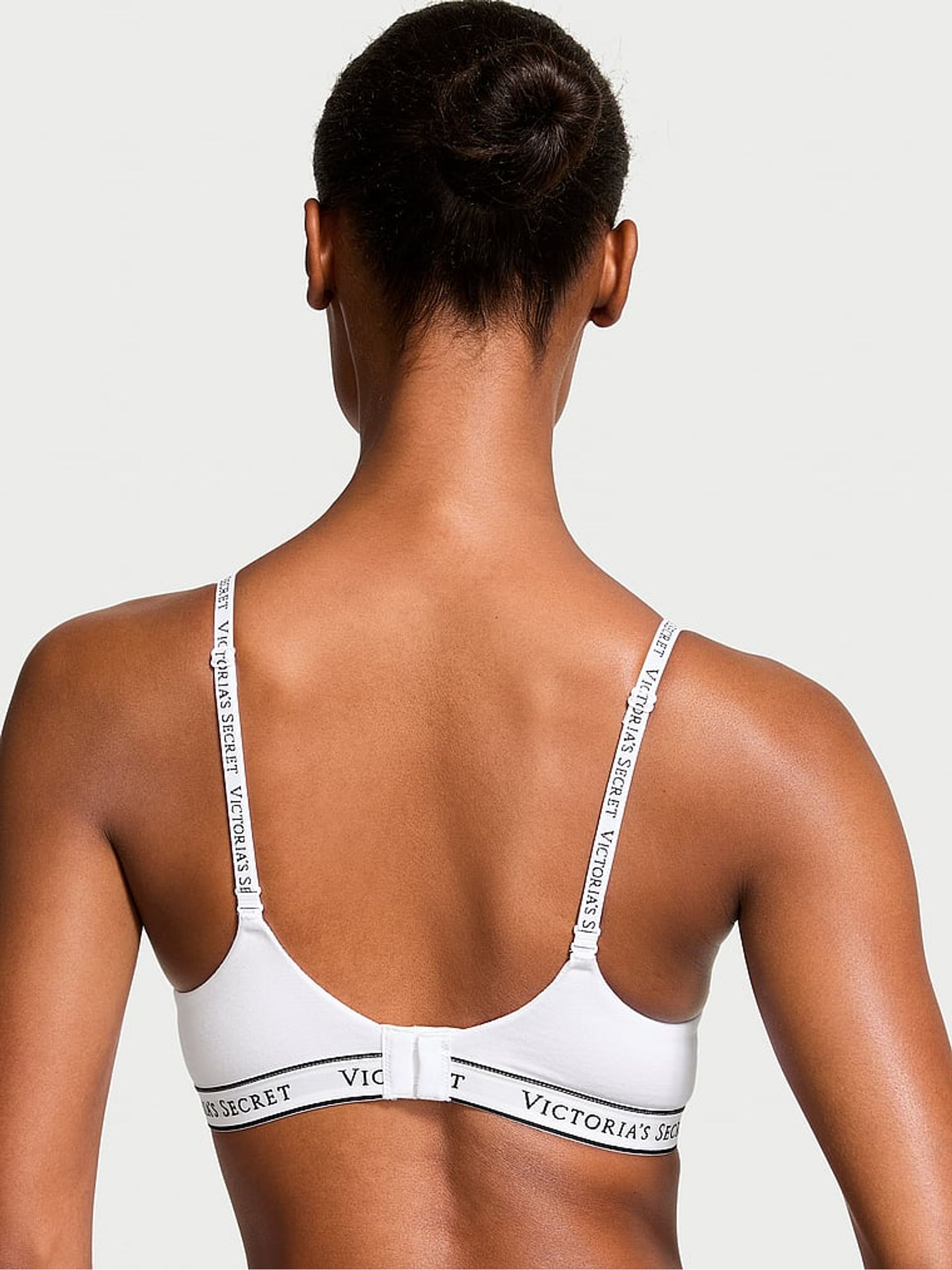 White Logo Band Non Wired Lightly Lined Bra - Image 2 of 3