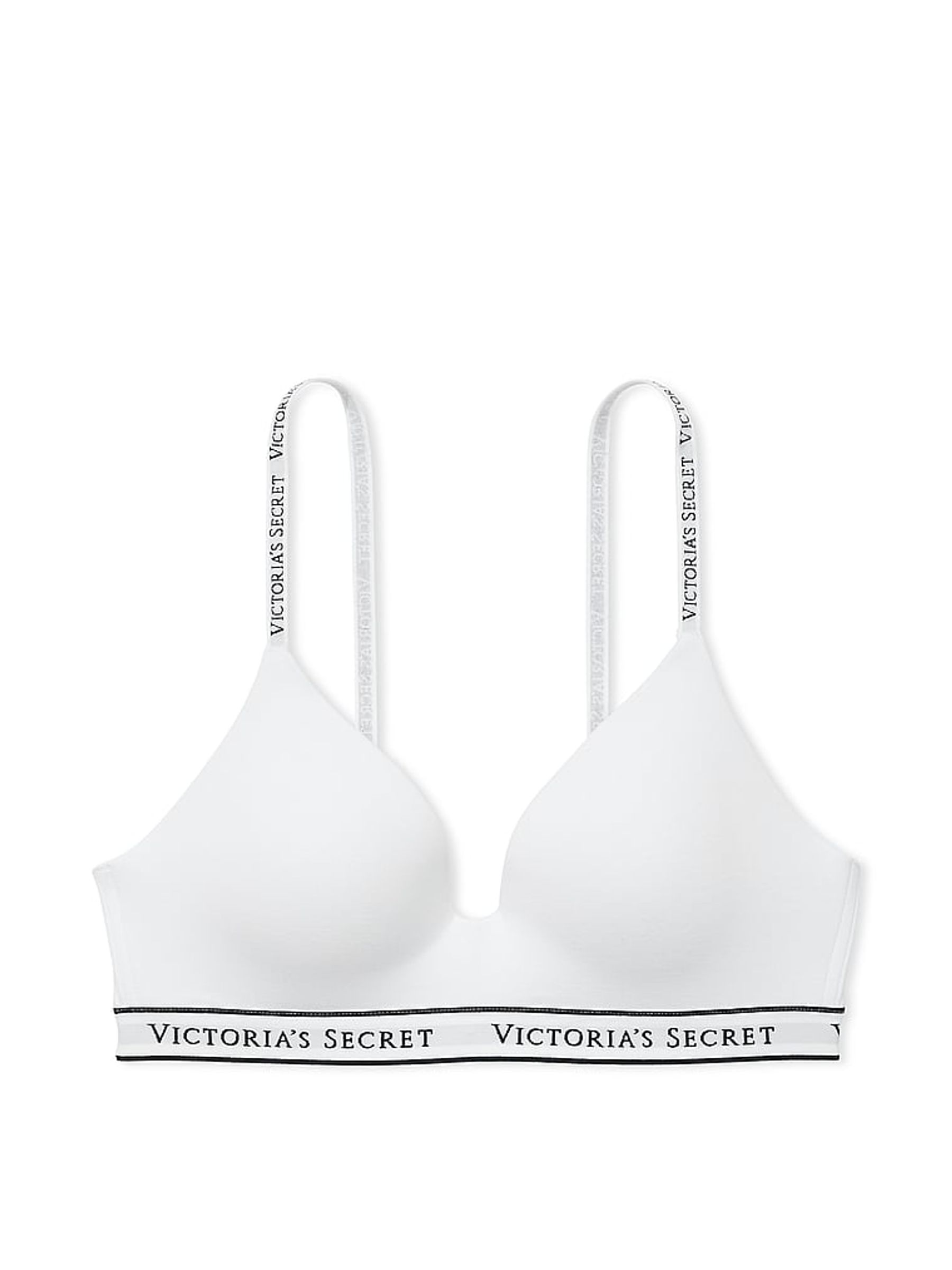 White Logo Band Non Wired Lightly Lined Bra - Image 3 of 3