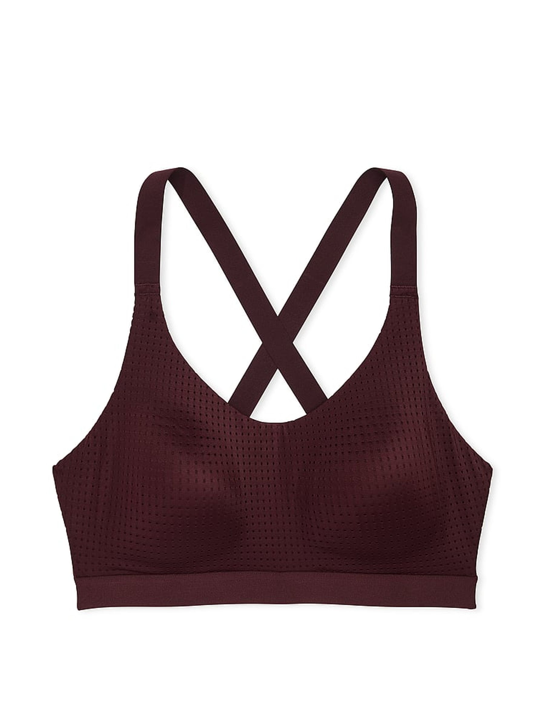 Burgundy Brown Lightweight Mesh Medium Support Sports Bra - Image 3 of 3
