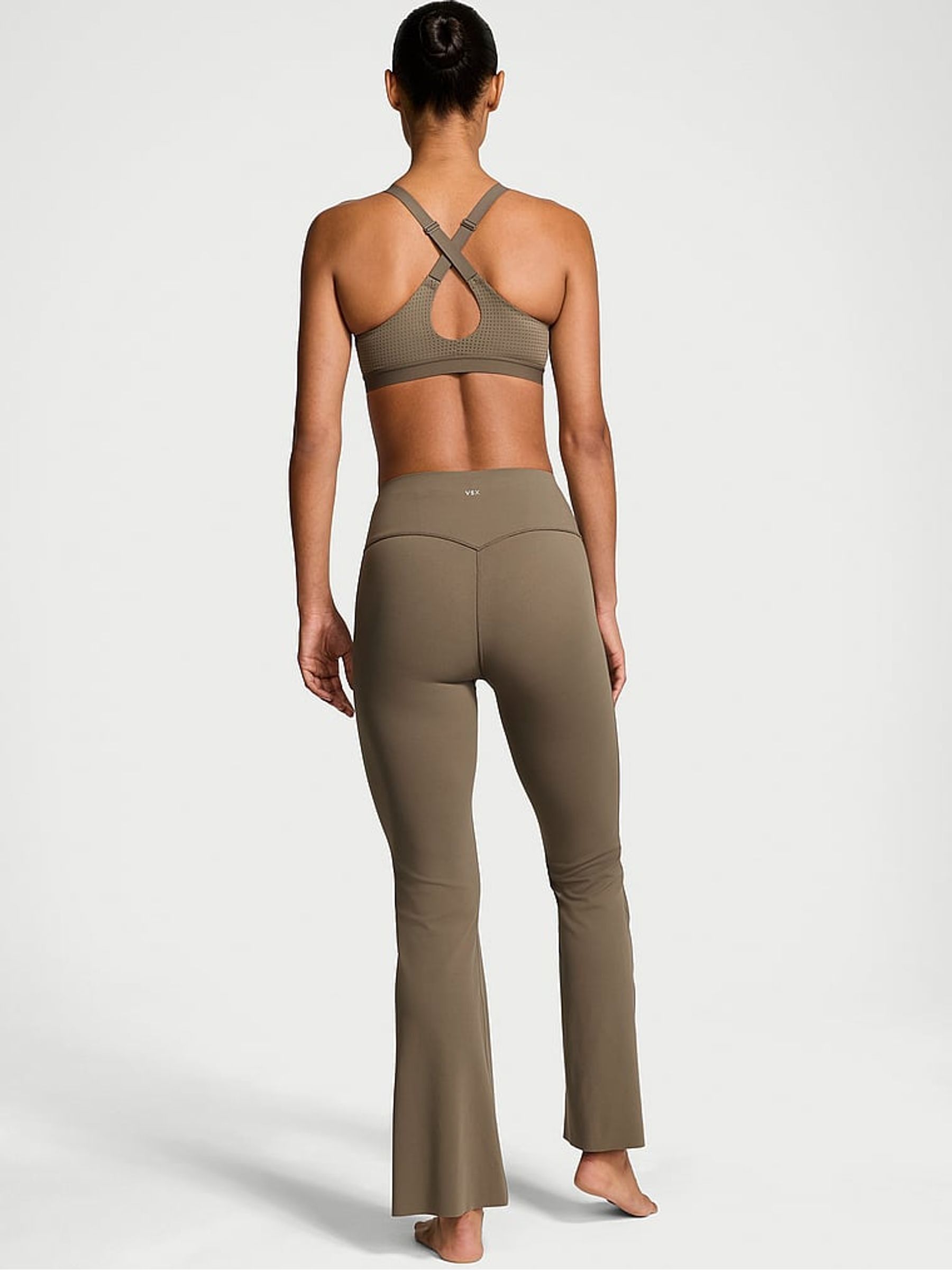 Olive Green Elevate™ Stretch Flare Leggings - Image 2 of 3