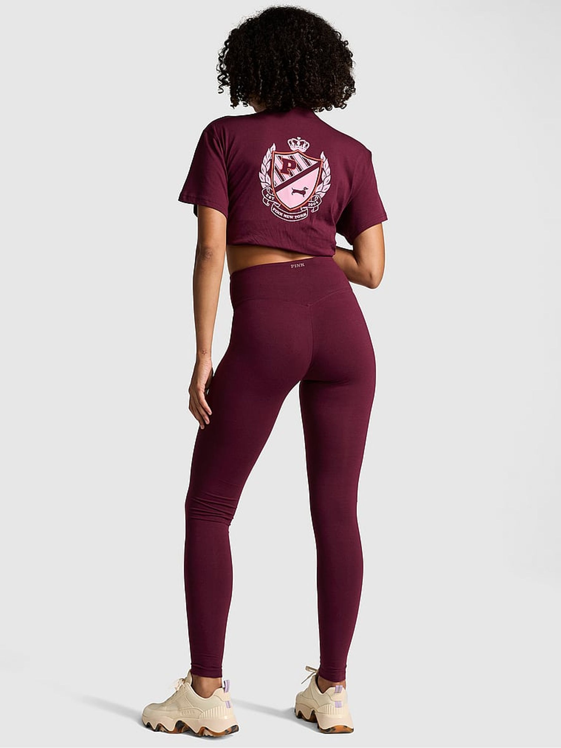 Purple Rose Cotton Leggings - Image 2 of 3