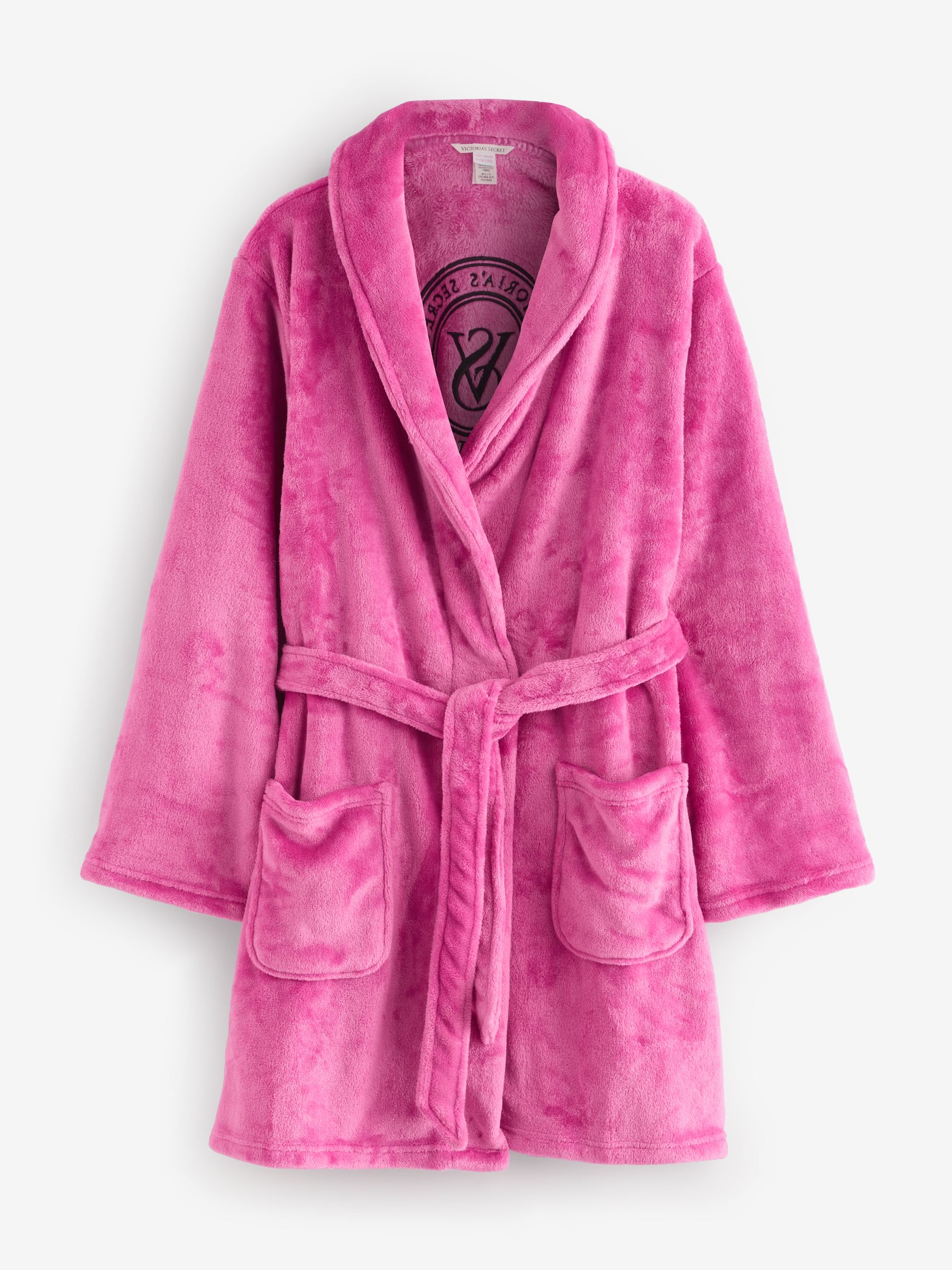 Luscious Rose Pink Cosy Short Dressing Gown - Image 1 of 3