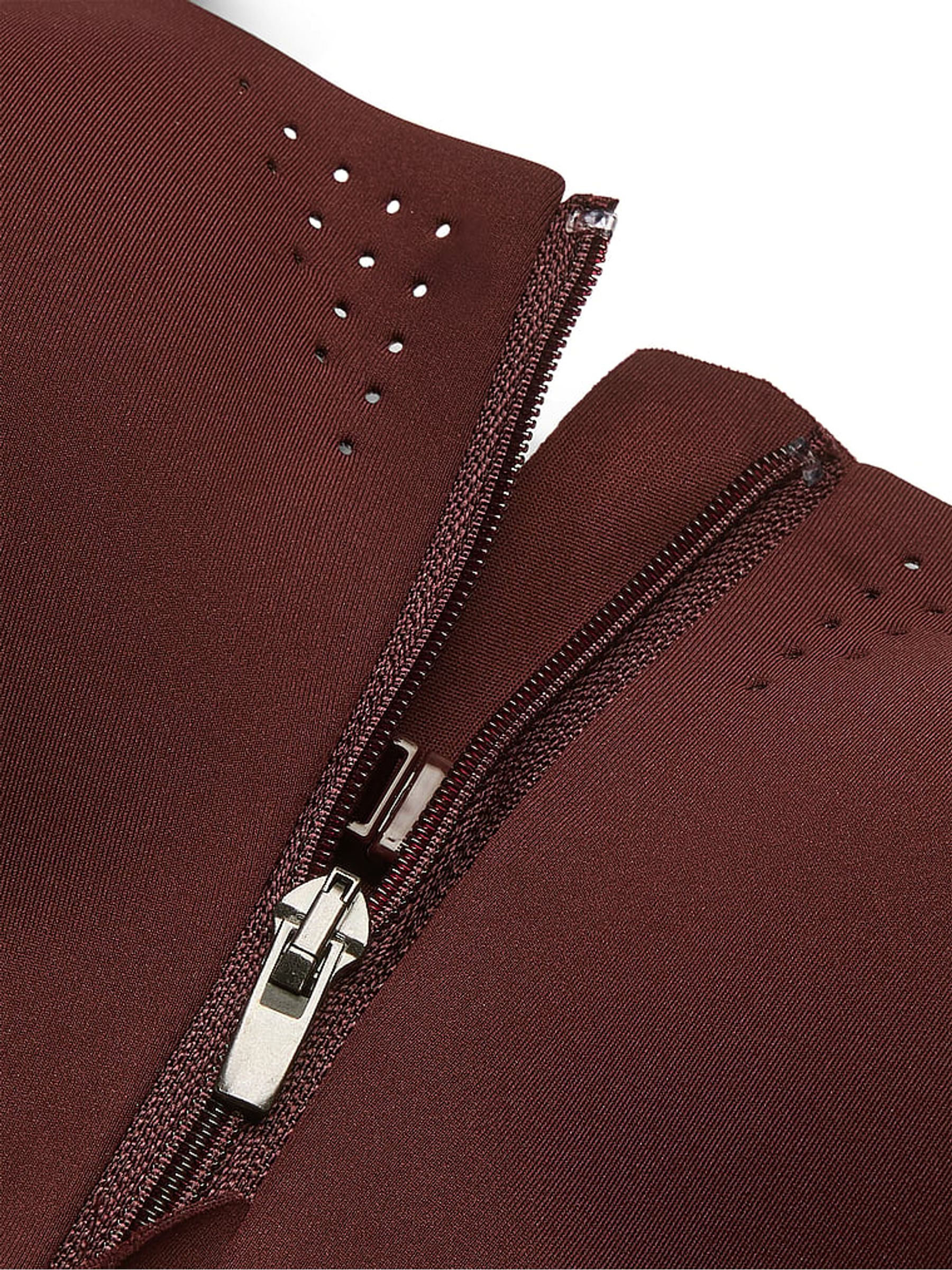 Burgundy Brown Strappy Back Front Close Featherweight Max High Support Sports Bra - Image 4 of 5