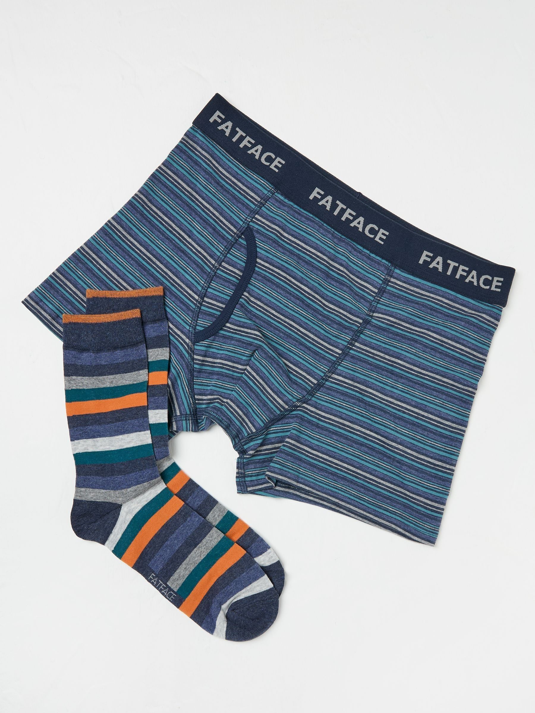 Navy Multi Socks and Boxers Set - Image 1 of 2