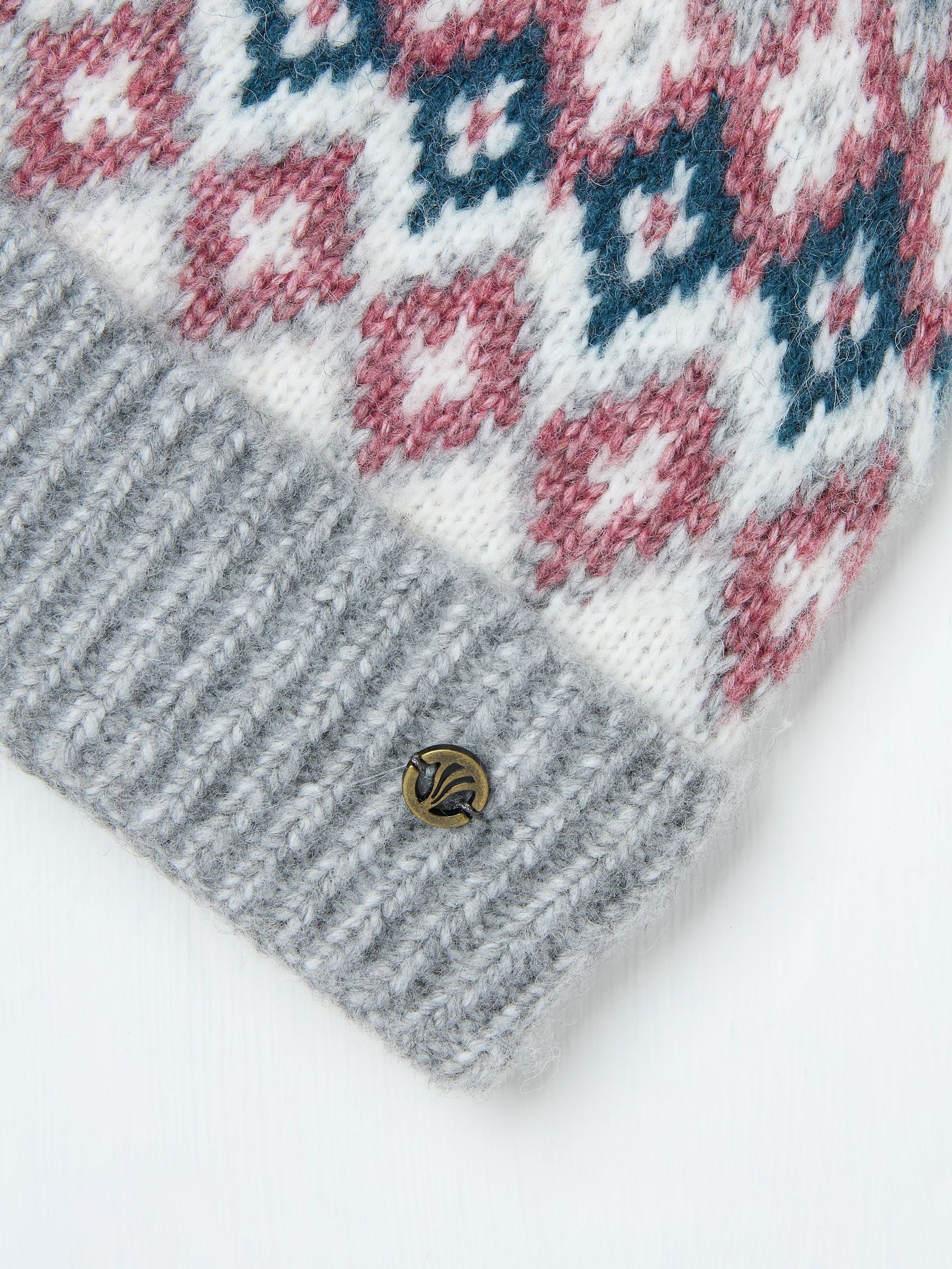 Teal Green Frankie Fairisle Pattern Hat - Image 2 of 2
