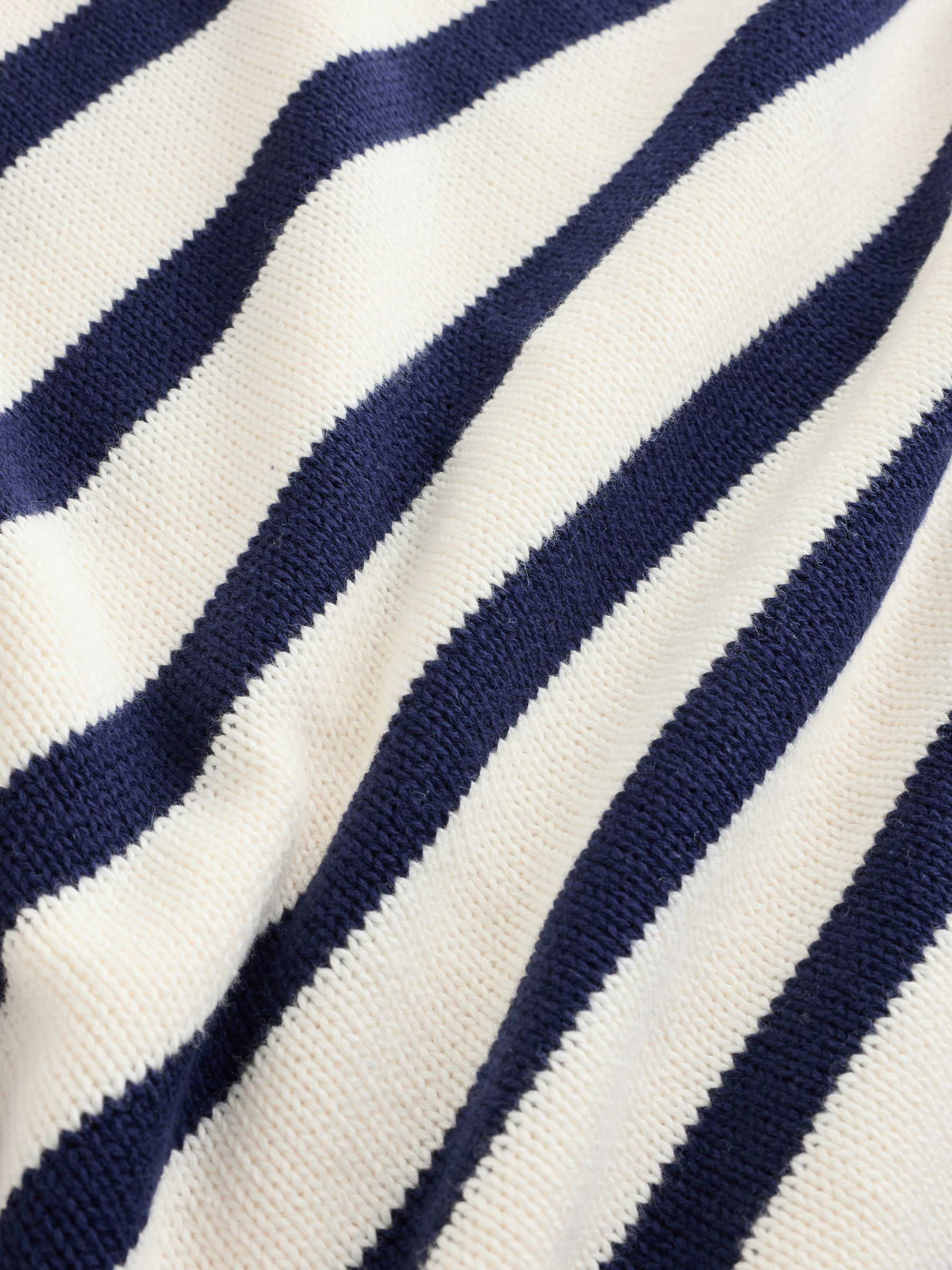 White/Navy Stripe Relaxed Crew Neck Jumper - Image 5 of 5