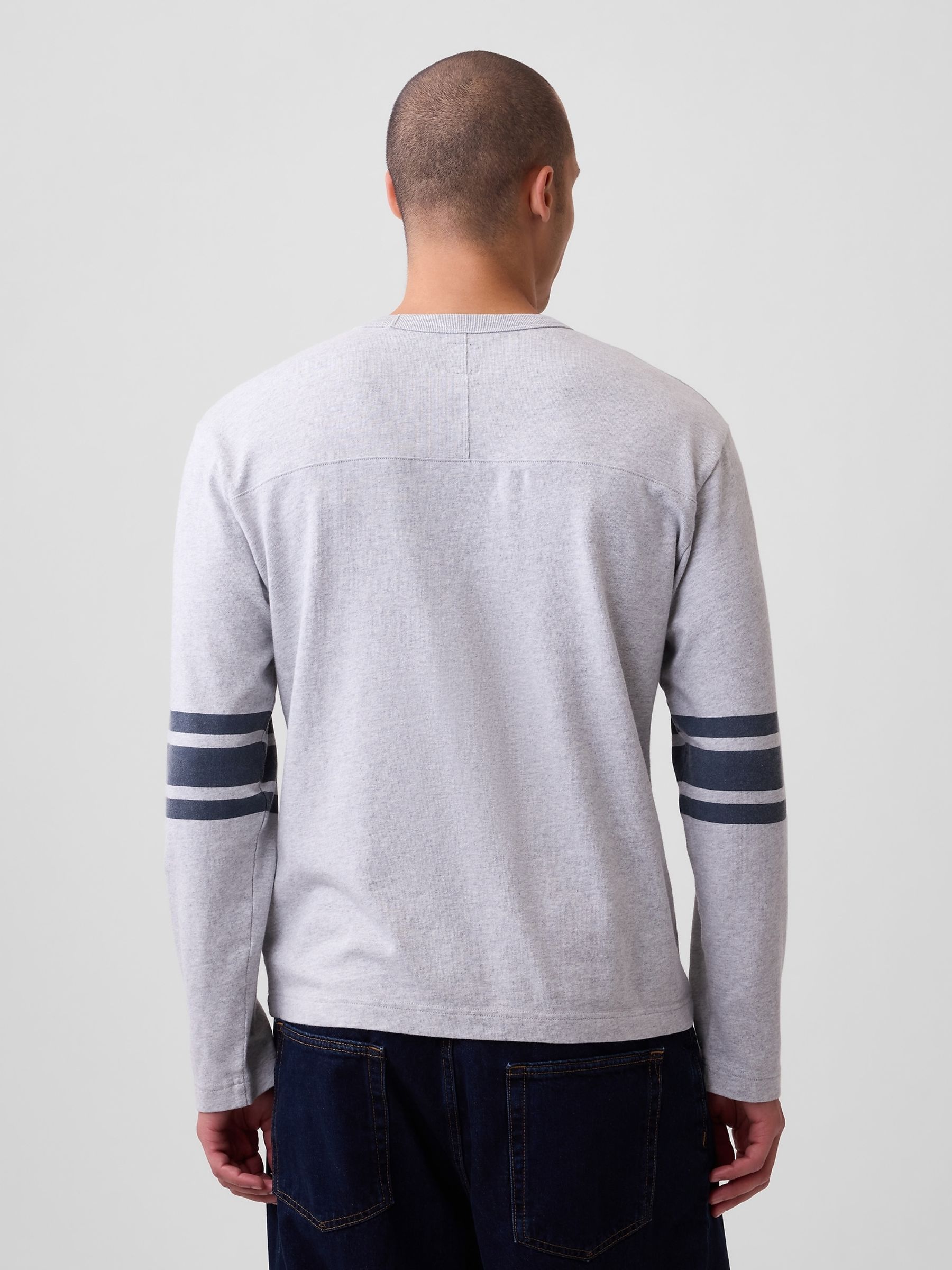 Grey Heavyweight Varsity Long Sleeve T-Shirt - Image 2 of 4
