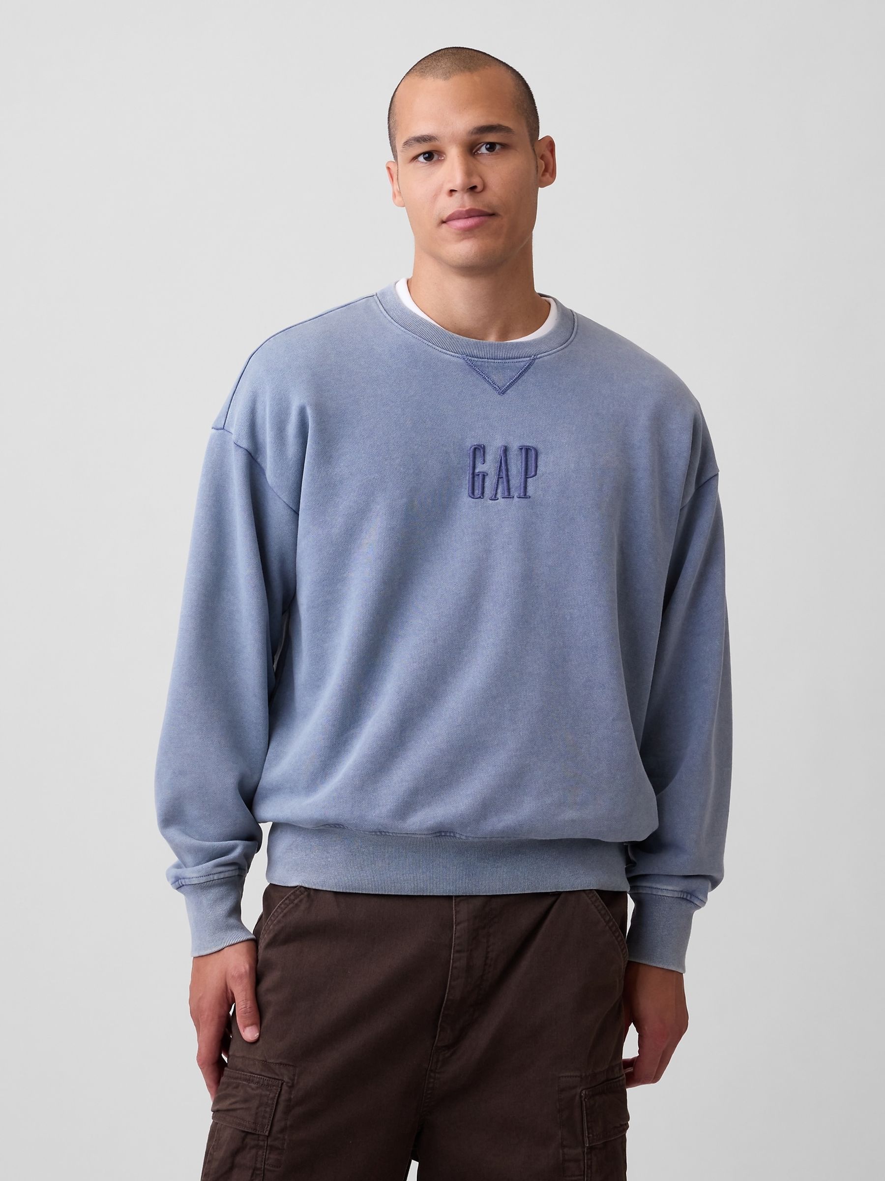 Blue Heavyweight Oversized Logo Sweatshirt - Image 1 of 4