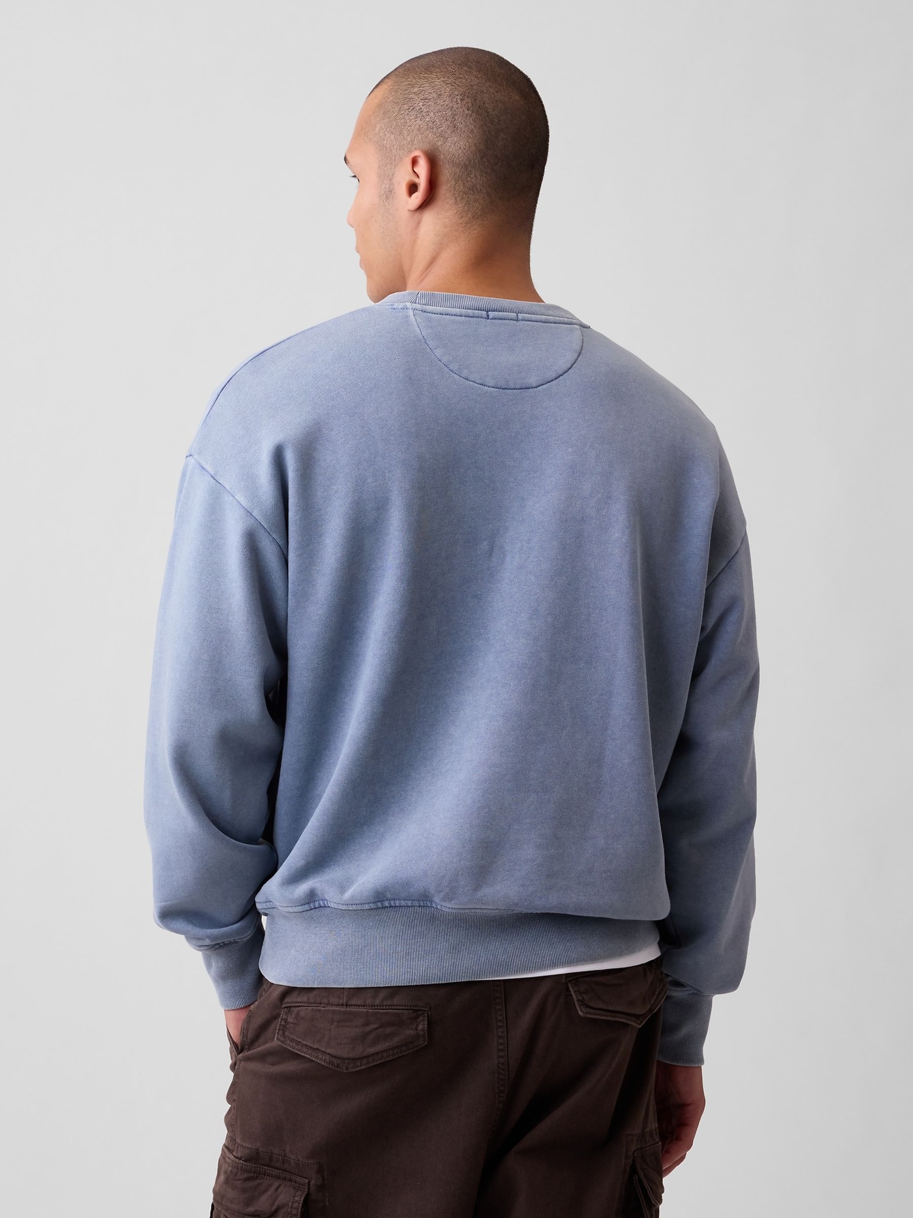 Blue Heavyweight Oversized Logo Sweatshirt - Image 2 of 4 Blue Heavyweight Oversized Logo Sweatshirt - Image 2 of 4