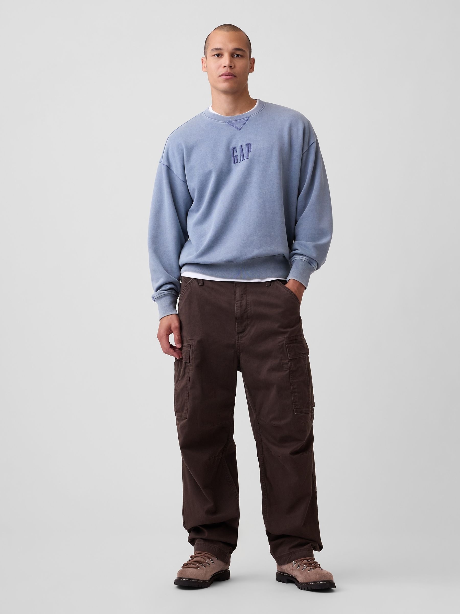Blue Heavyweight Oversized Logo Sweatshirt - Image 3 of 4