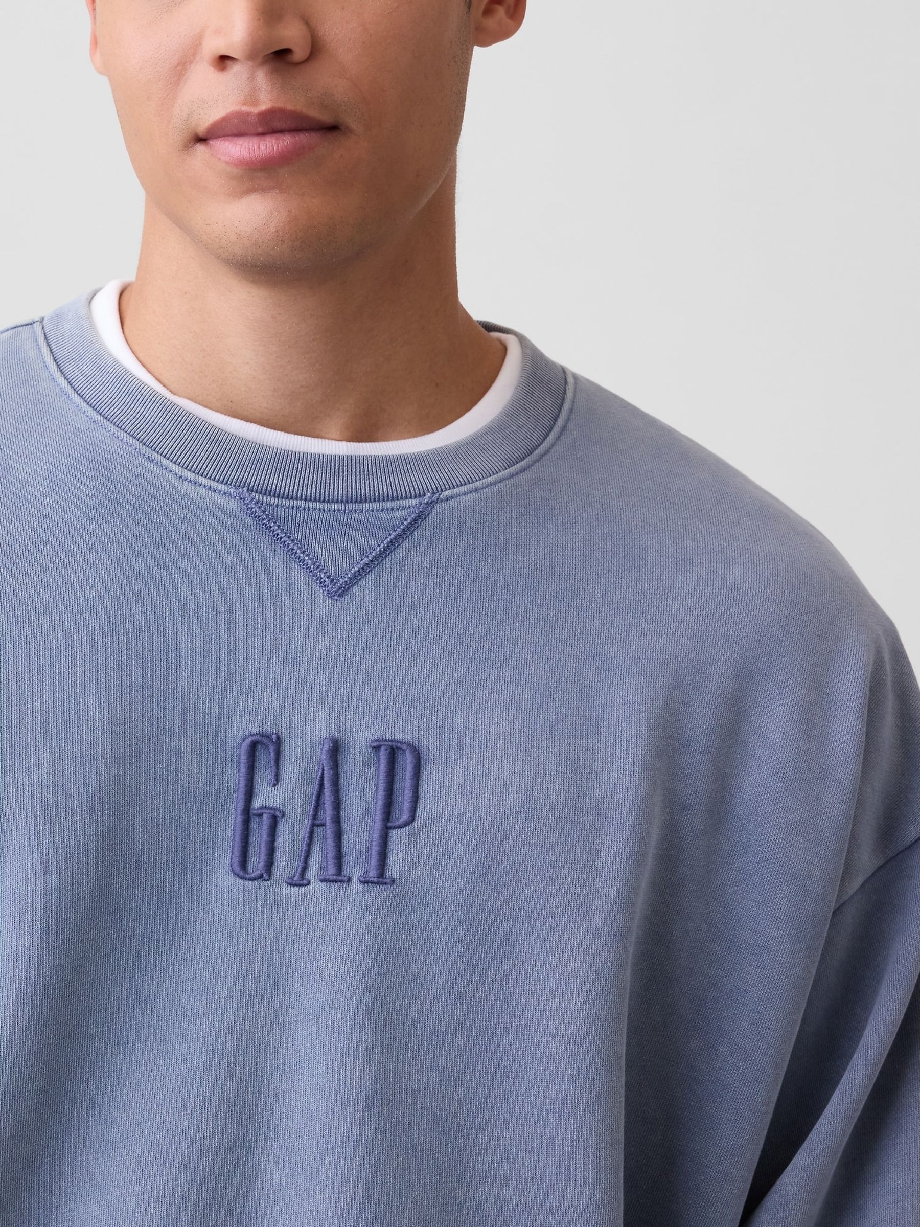 Blue Heavyweight Oversized Logo Sweatshirt - Image 4 of 4 Blue Heavyweight Oversized Logo Sweatshirt - Image 4 of 4