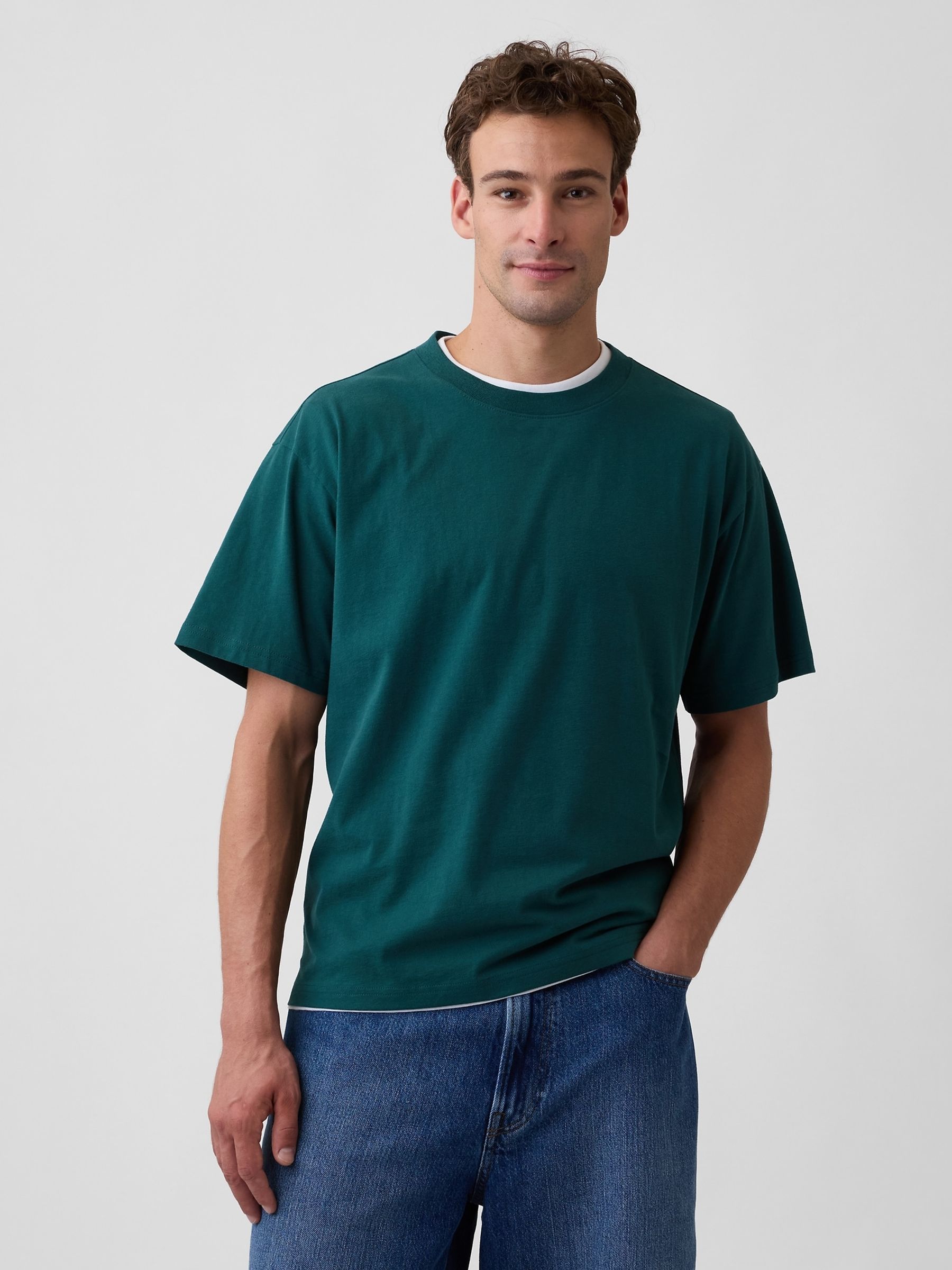 Dark Green Vintage Soft Boxy T-Shirt - Image 1 of 5