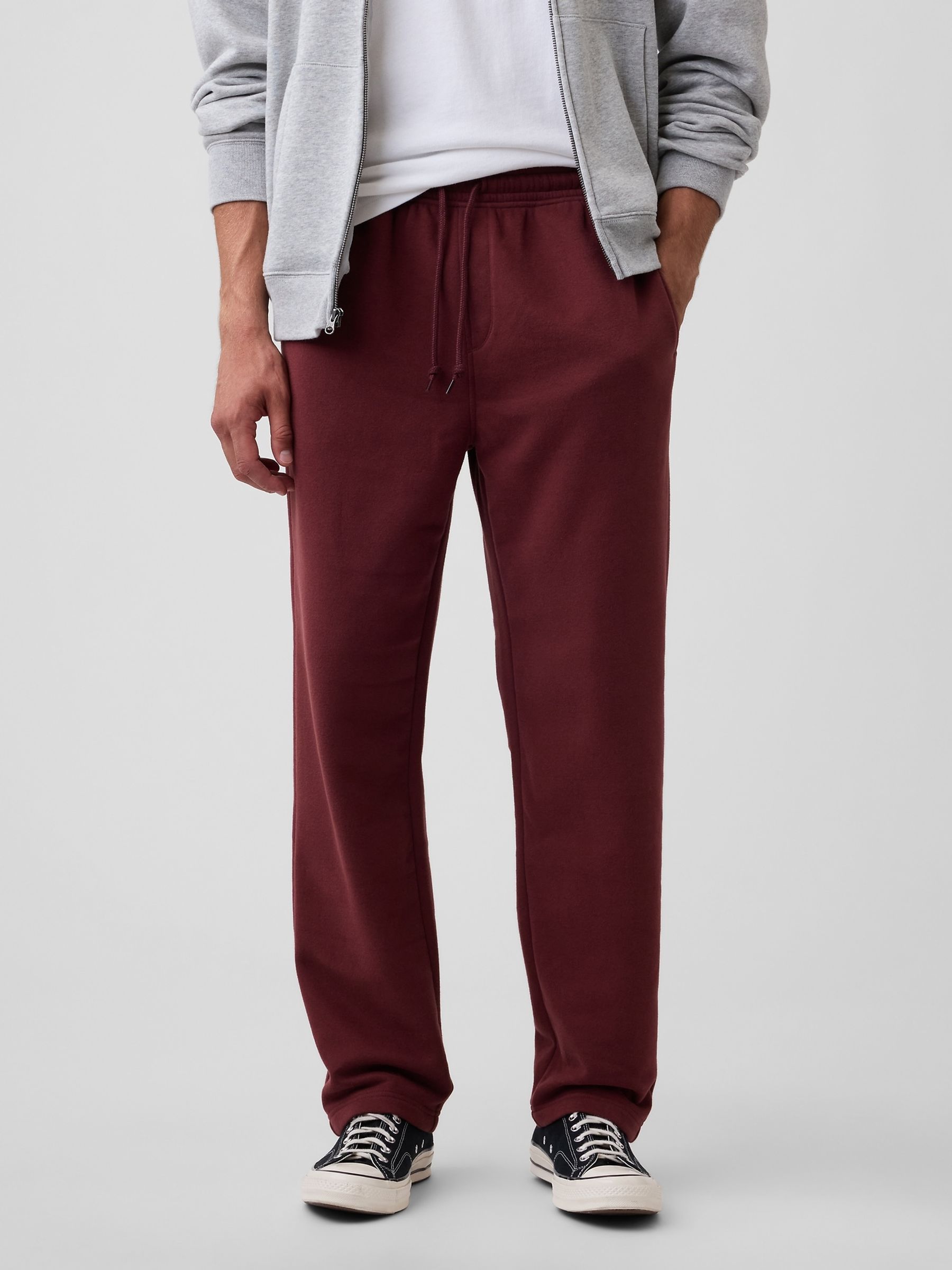 Burgundy Red Vintage Soft Straight-Leg Joggers - Image 1 of 5